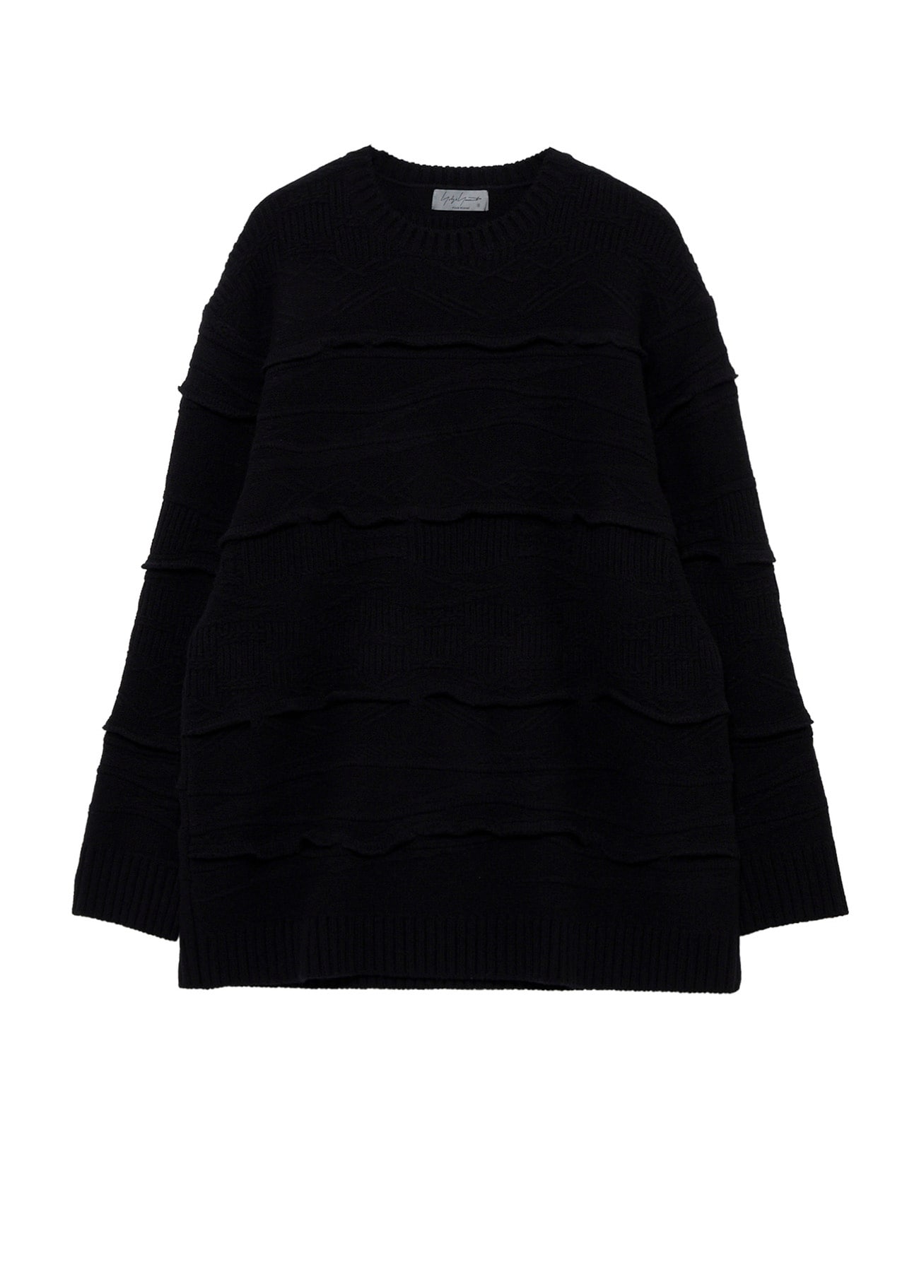 5G 1PLY RELIEF KNIT ROUND NECK PO