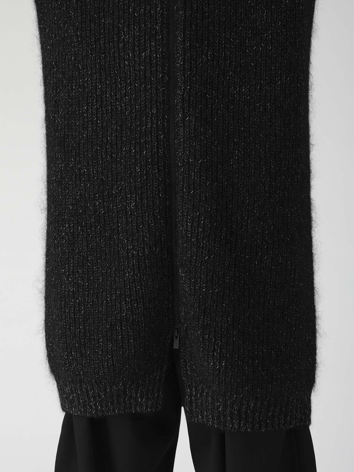 PLATING HALF CARDIGAN TURTLE NECK ZIP CARDIGAN