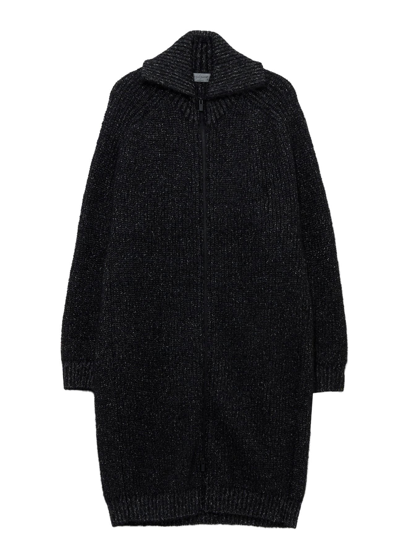 PLATING HALF CARDIGAN TURTLE NECK ZIP CARDIGAN