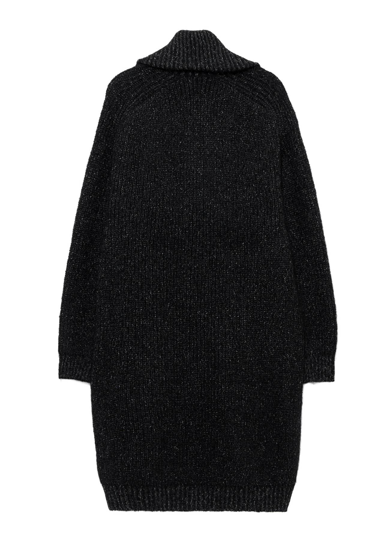PLATING HALF CARDIGAN TURTLE NECK ZIP CARDIGAN