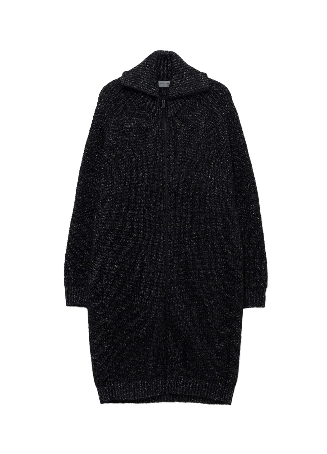 PLATING HALF CARDIGAN TURTLE NECK ZIP CARDIGAN