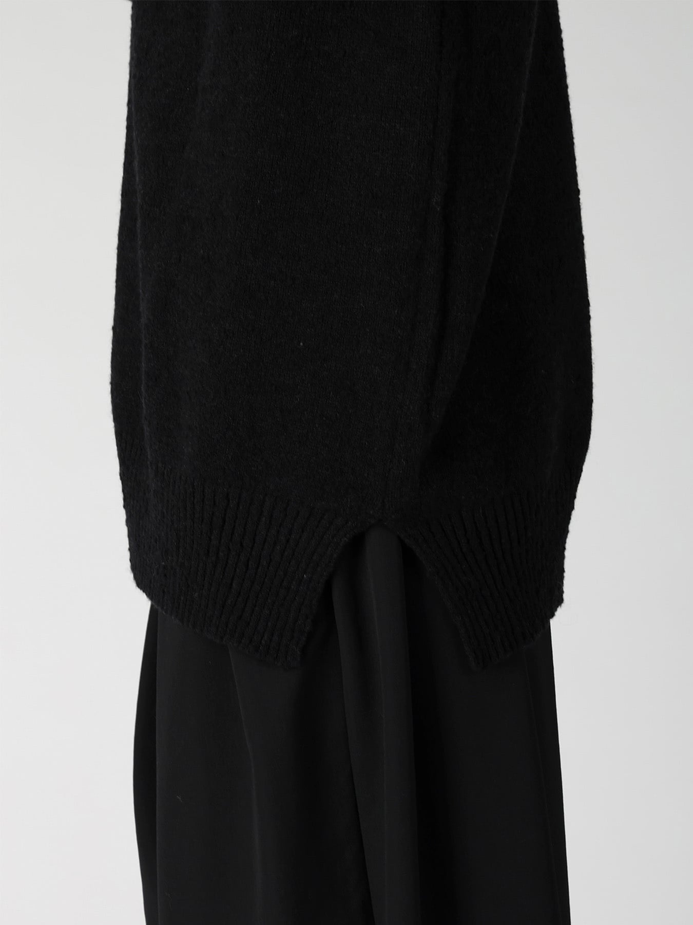 7G PLATING SINGLE JERSEY RIB HIGH NECK ZIP CARDIGAN