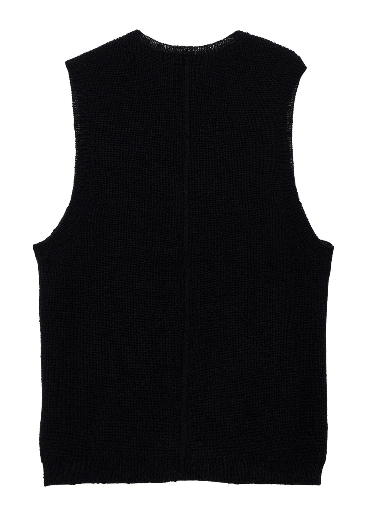 PARALLELED HALF CARDIGAN POCKET DETAIL ZIP VEST(FREE SIZE Black