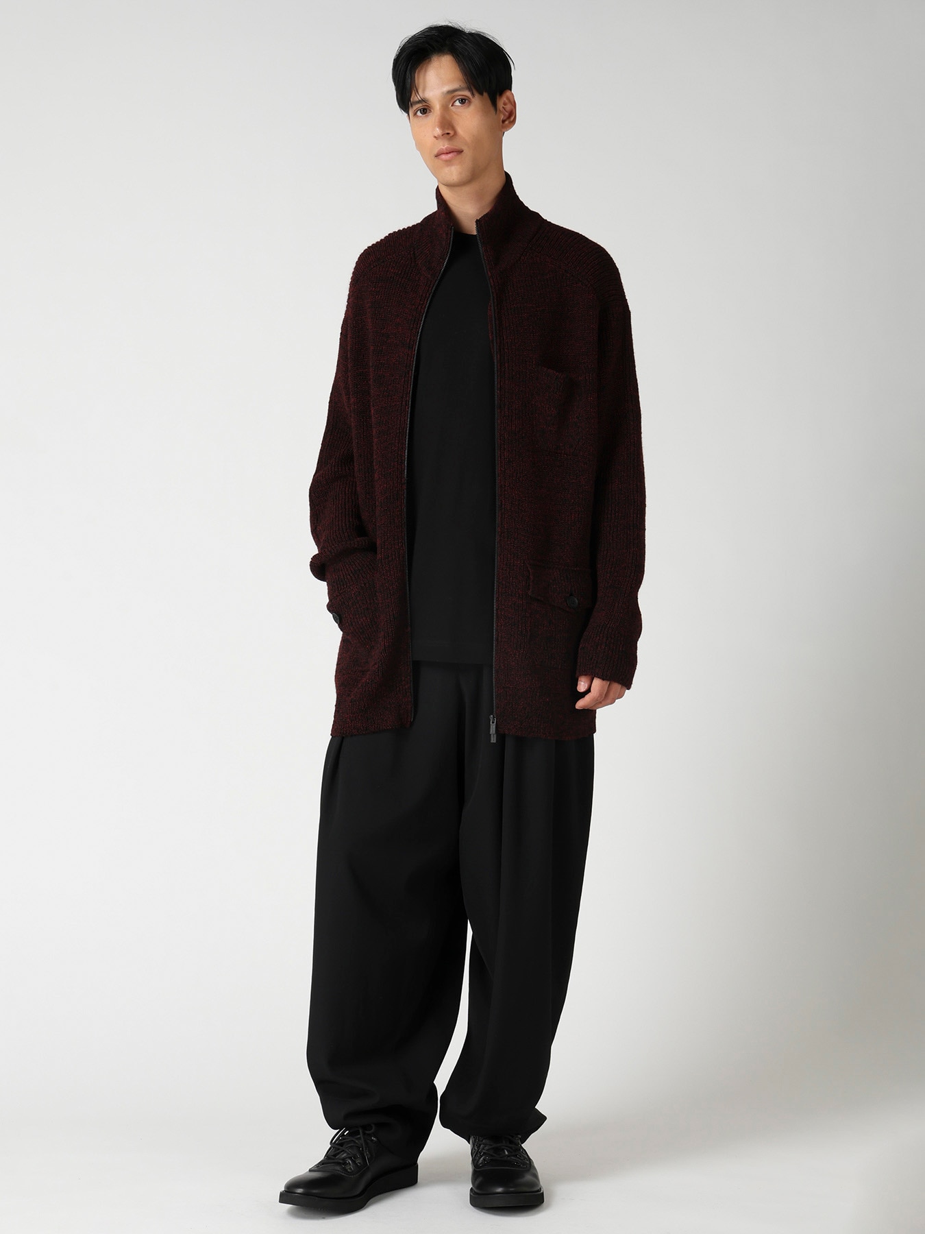 PARALLELED HALF CARDIGAN POCKET DETAIL ZIP BLOUSON