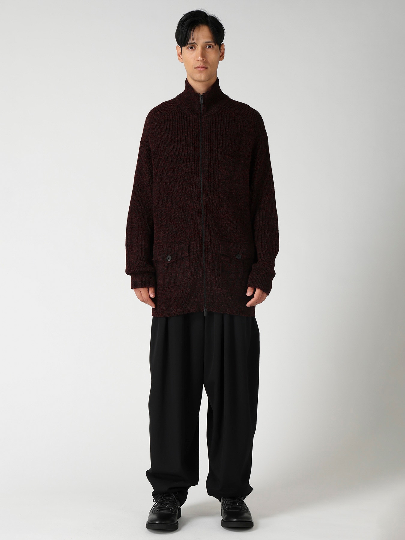 PARALLELED HALF CARDIGAN POCKET DETAIL ZIP BLOUSON