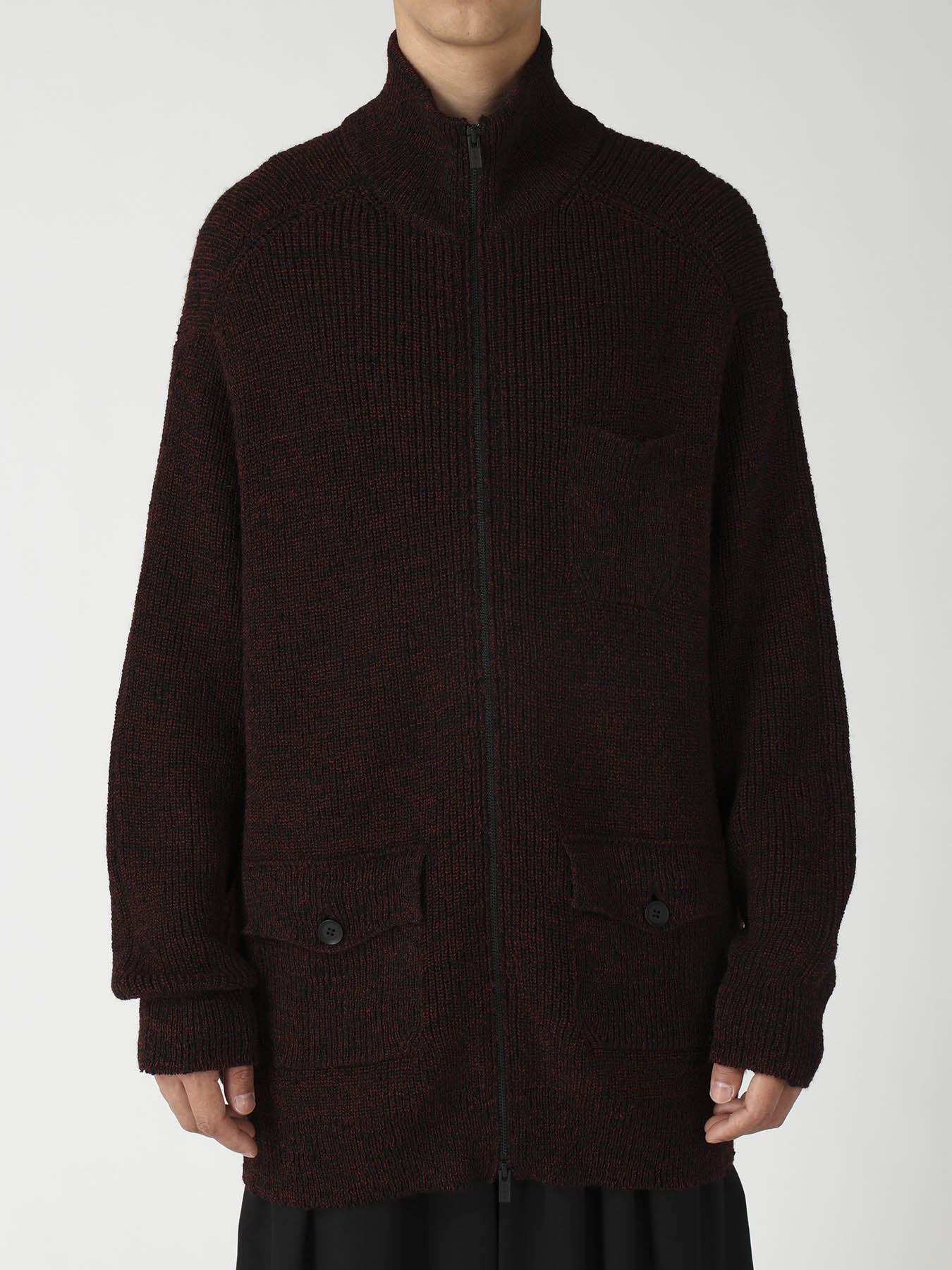PARALLELED HALF CARDIGAN POCKET DETAIL ZIP BLOUSON