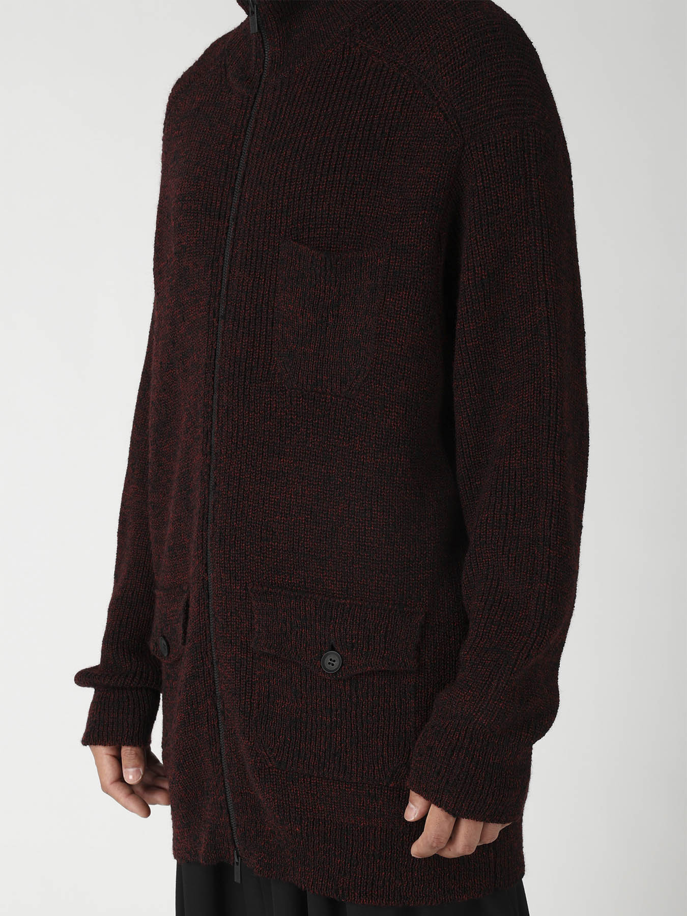 PARALLELED HALF CARDIGAN POCKET DETAIL ZIP BLOUSON