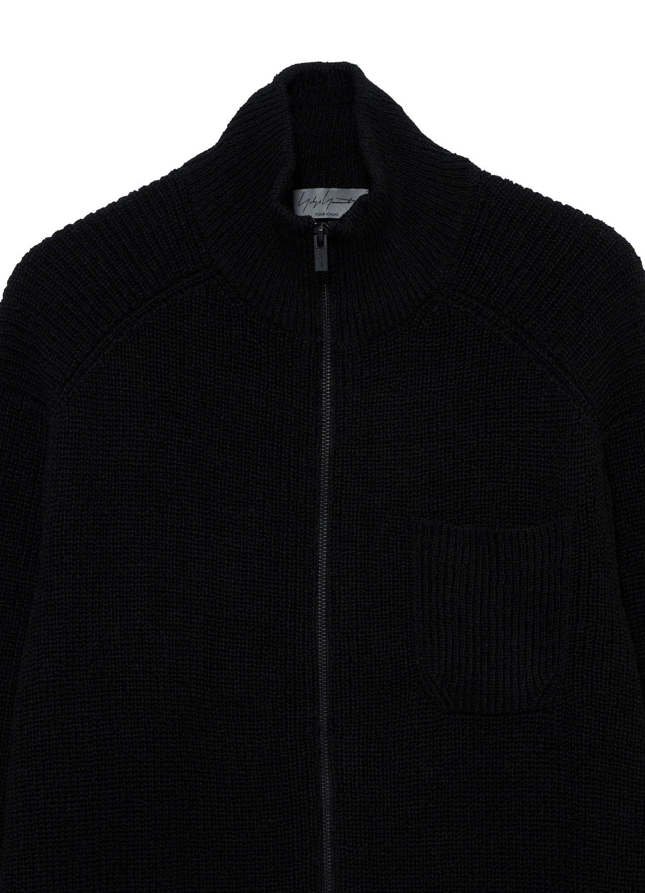 PARALLELED HALF CARDIGAN POCKET DETAIL ZIP BLOUSON(FREE SIZE Black