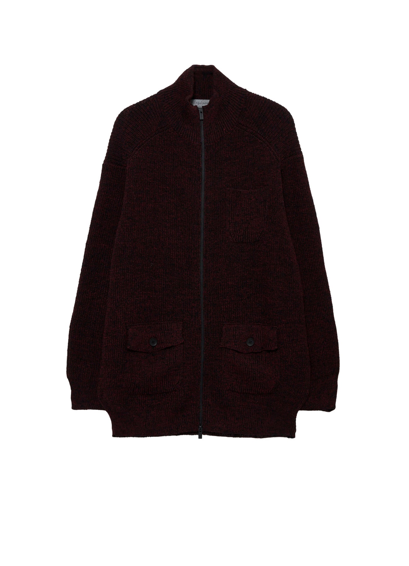 PARALLELED HALF CARDIGAN POCKET DETAIL ZIP BLOUSON(FREE SIZE Black