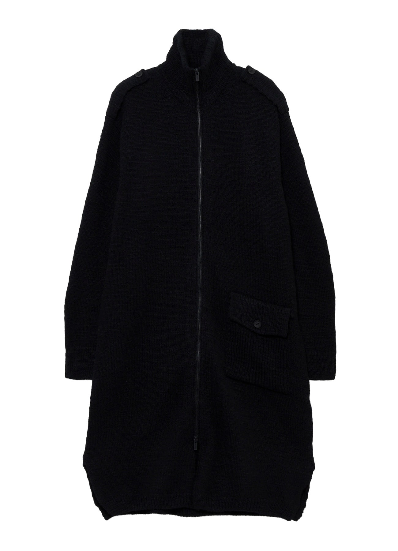 SINGLE JERSEY SHOULDER EPAULET HIGH NECK LONG CD