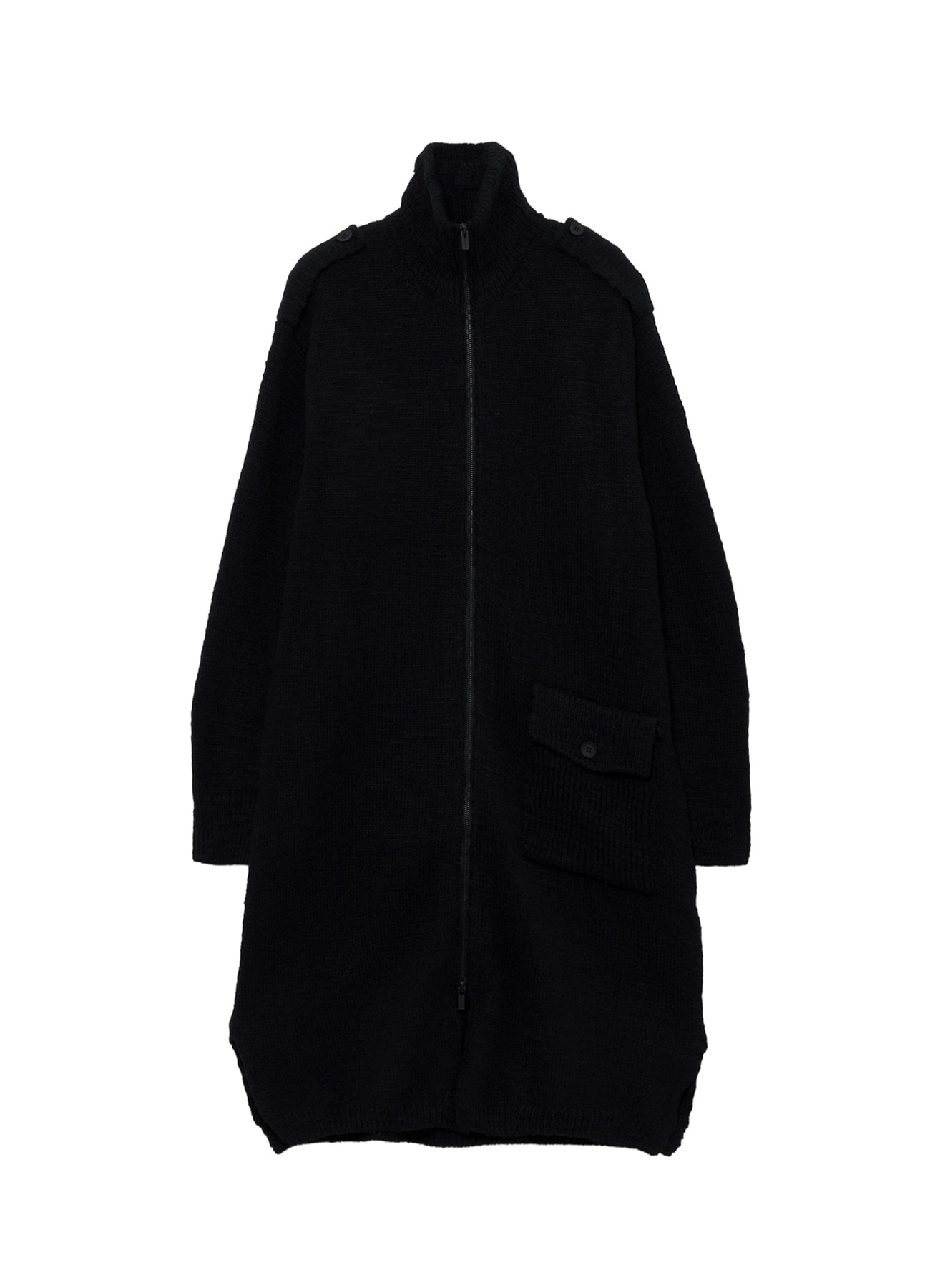 SINGLE JERSEY SHOULDER EPAULET HIGH NECK LONG CD
