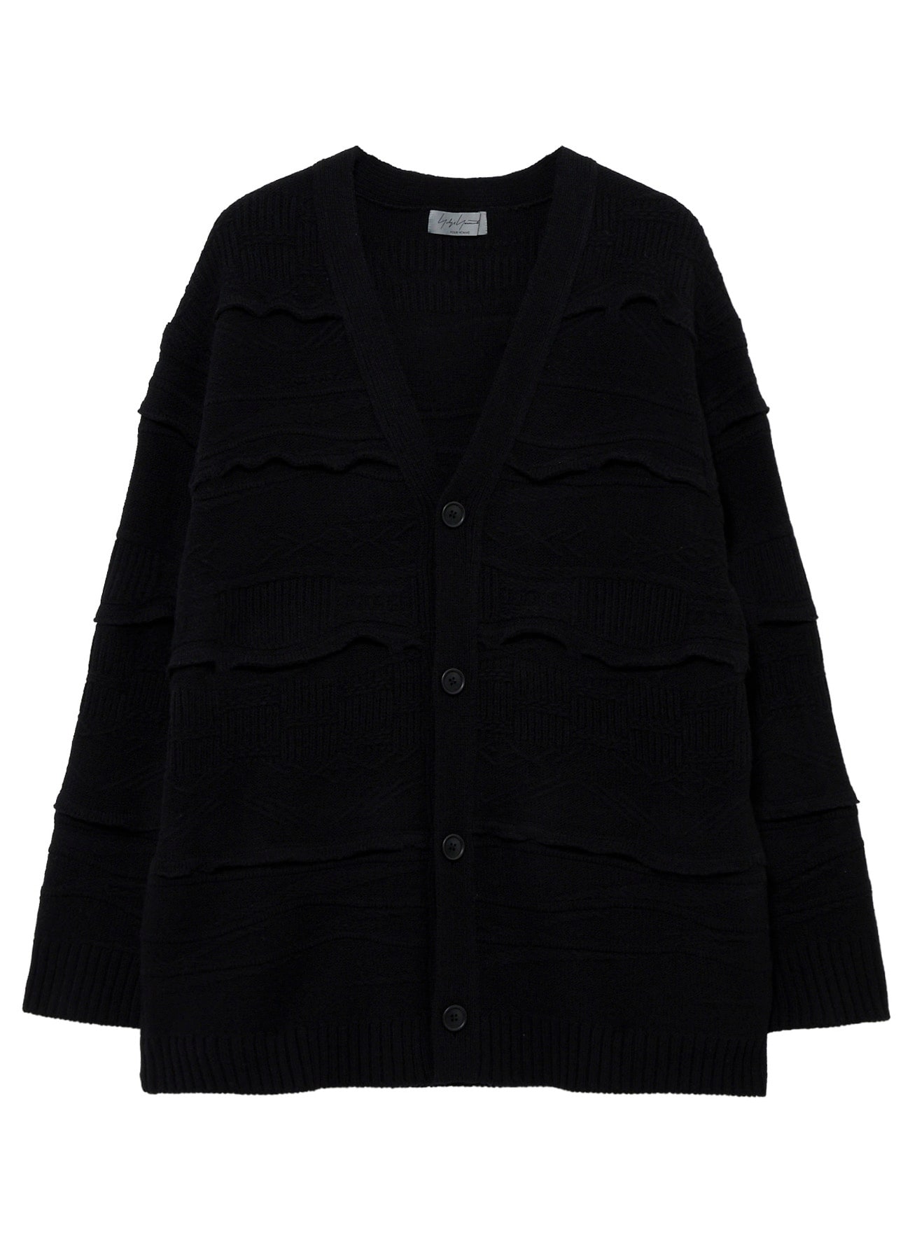 5G 1PLY RELIEF KNIT V NECK CARDIGAN