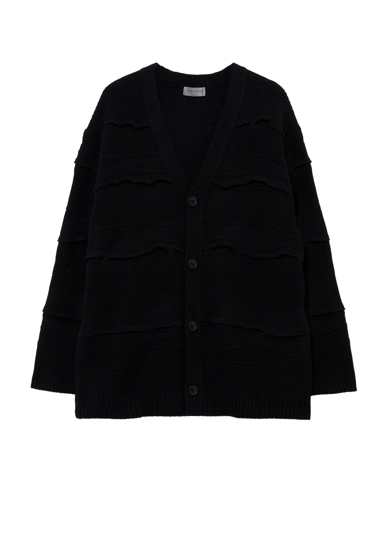 5G 1PLY RELIEF KNIT V NECK CARDIGAN