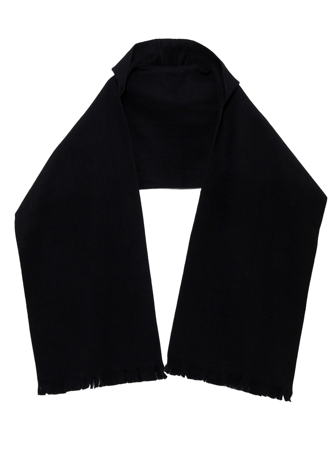 MILLED WOOL HOOD STOLE(FREE SIZE Black): Yohji Yamamoto POUR HOMME