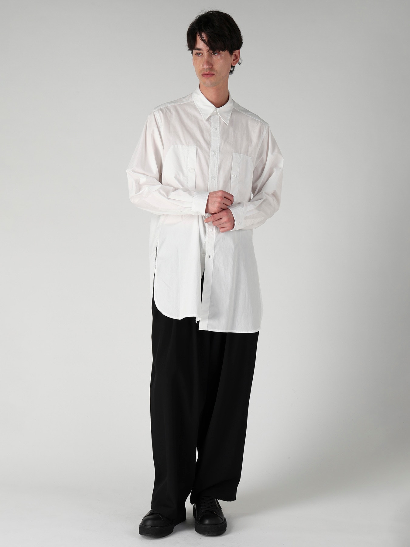 WOOL GABARDINE 12TUCKS PANTS