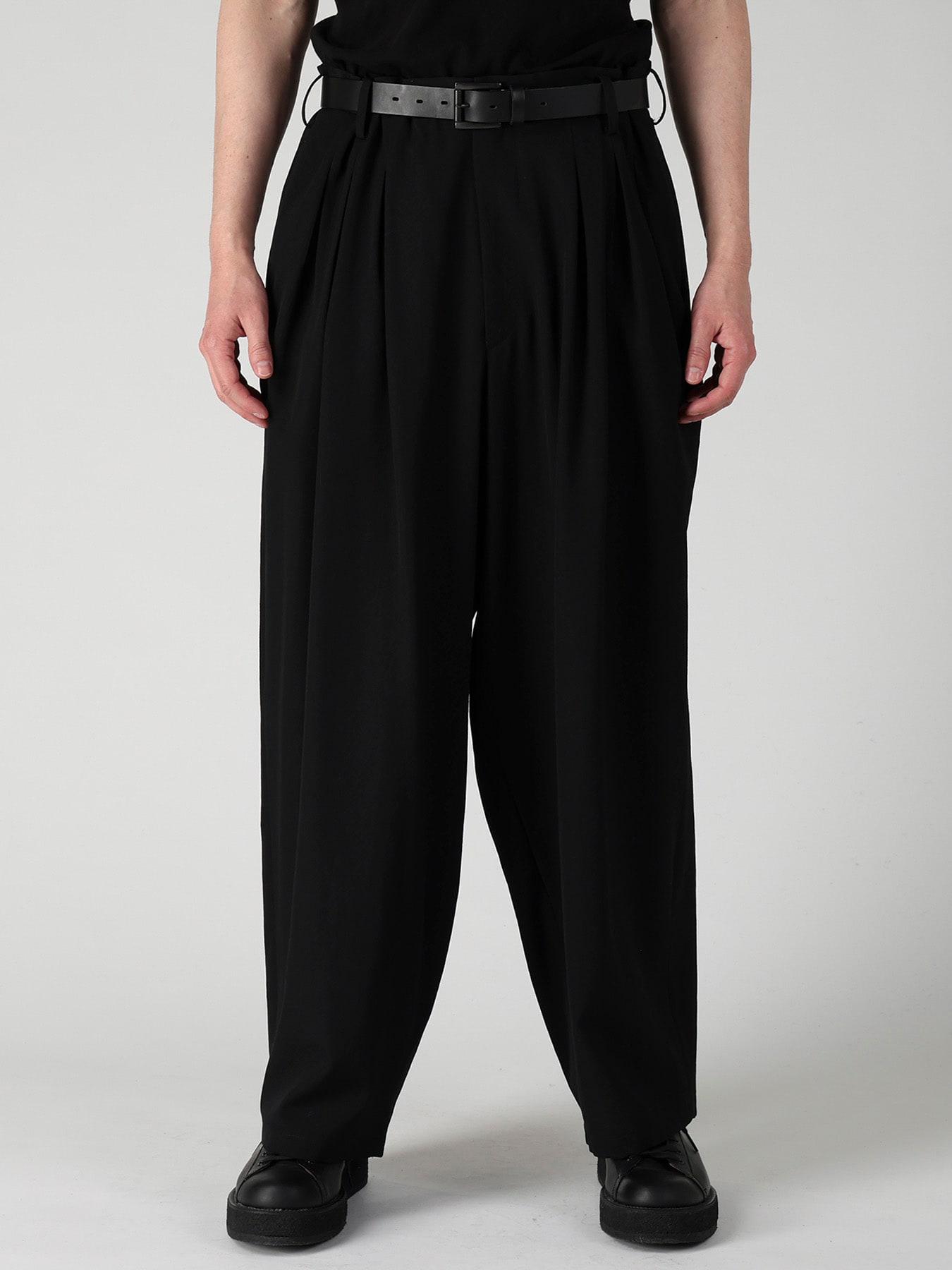 WOOL GABARDINE 12TUCKS PANTS