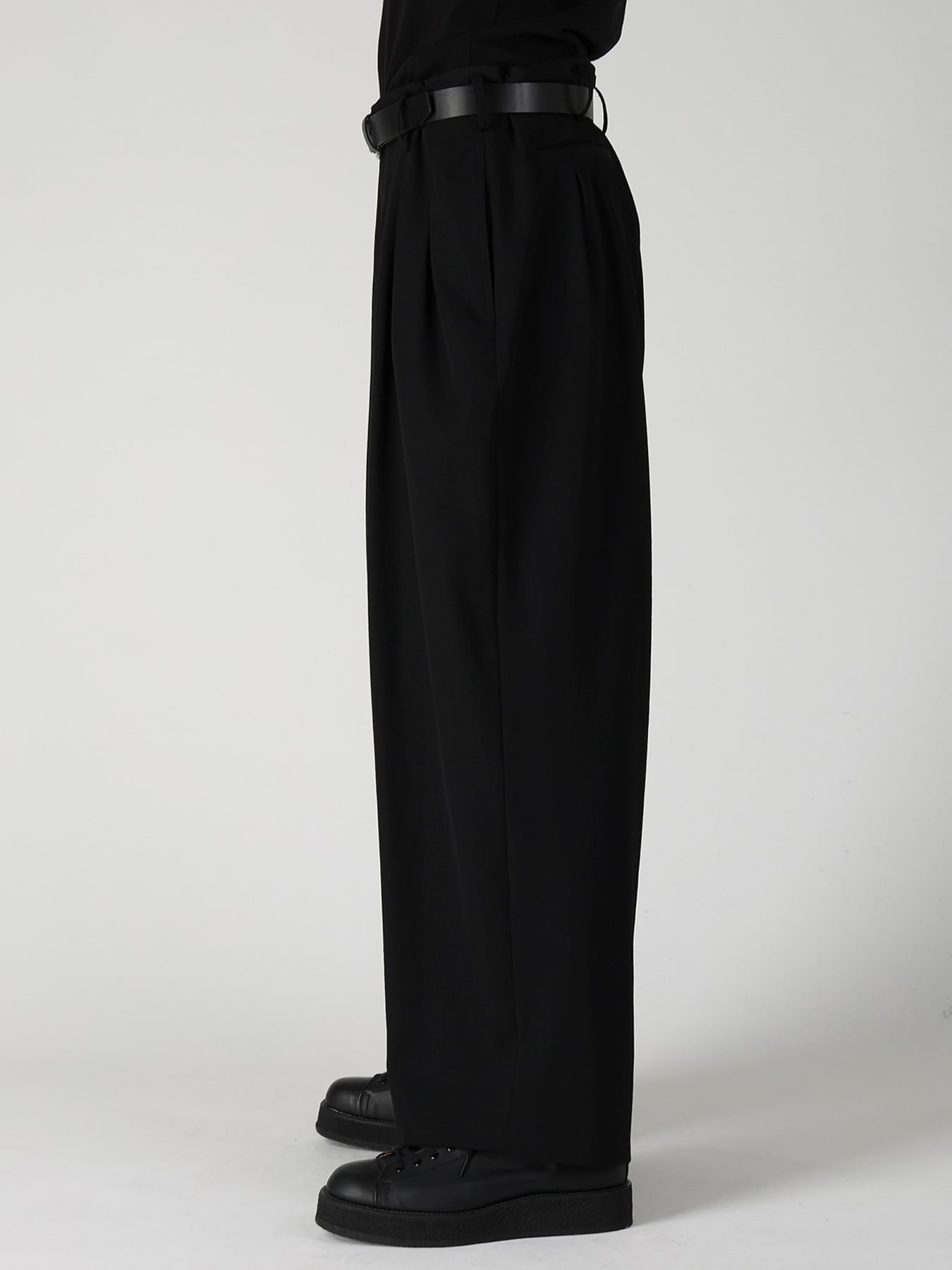 WOOL GABARDINE 12TUCKS PANTS