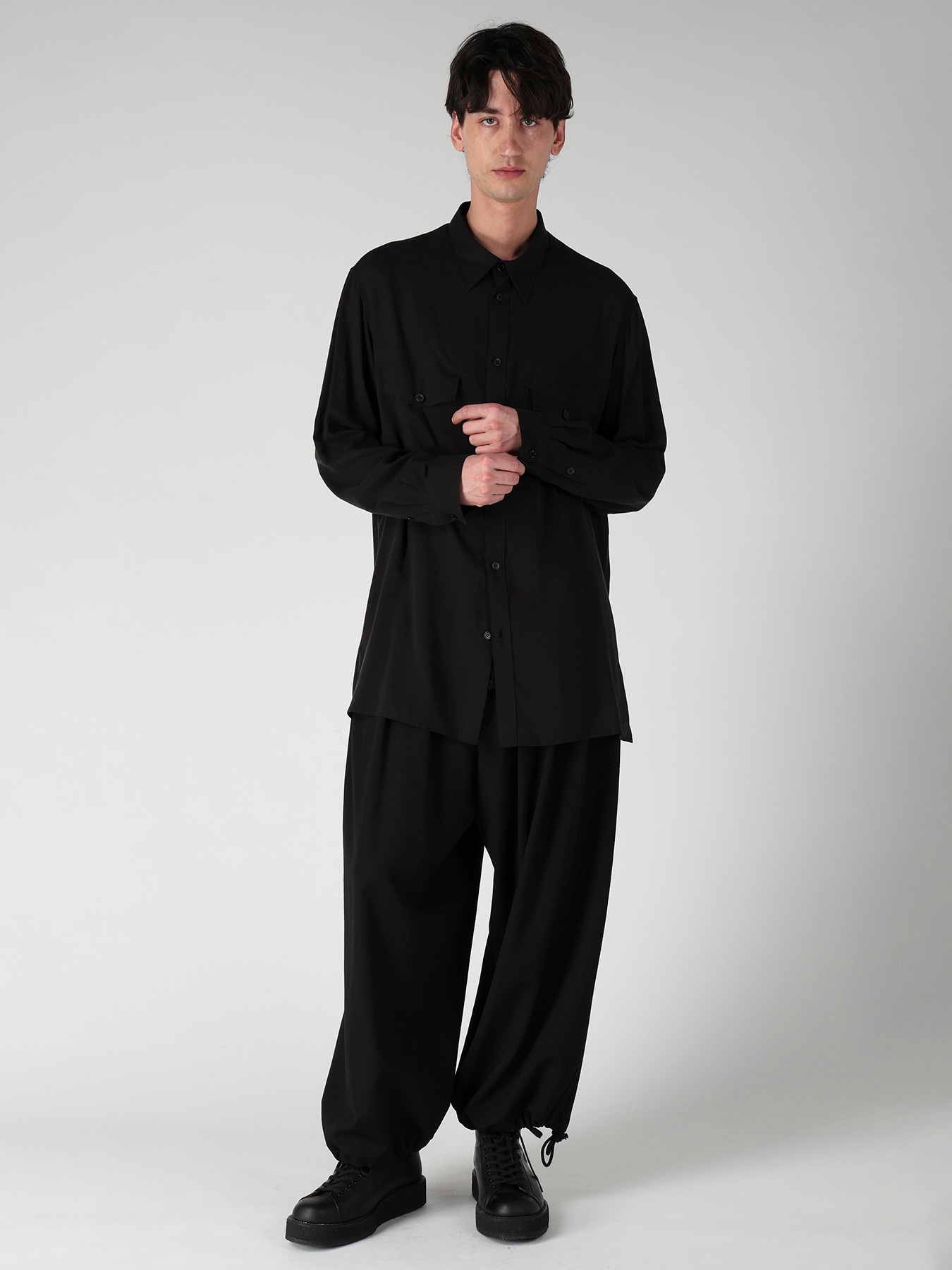 WOOL GABARDINE STANDAED BALLON PANTS