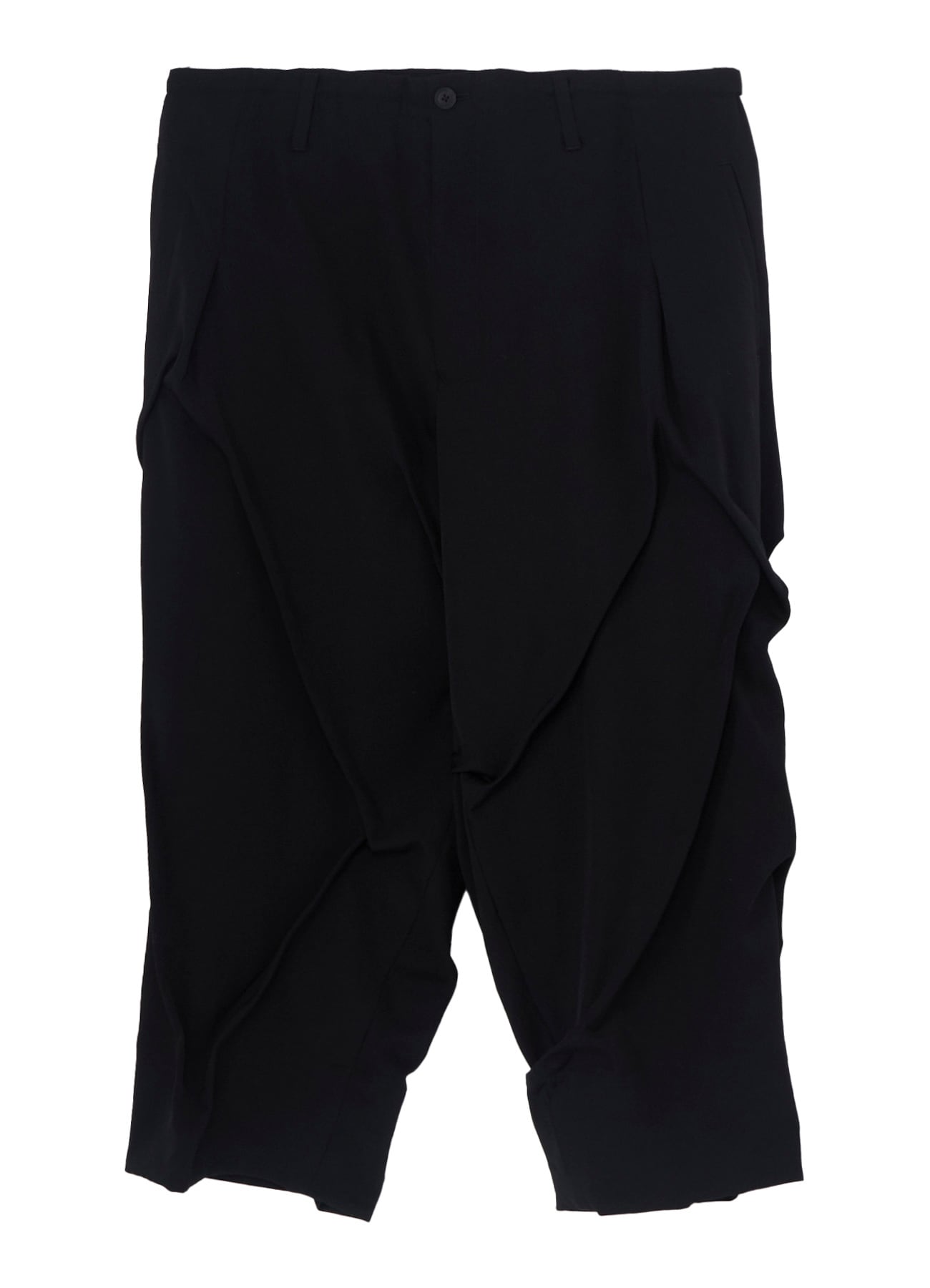 WOOL GABARDINE RANDOM TUCK PANTS