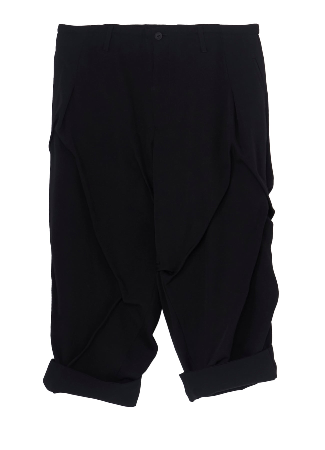 WOOL GABARDINE RANDOM TUCK PANTS