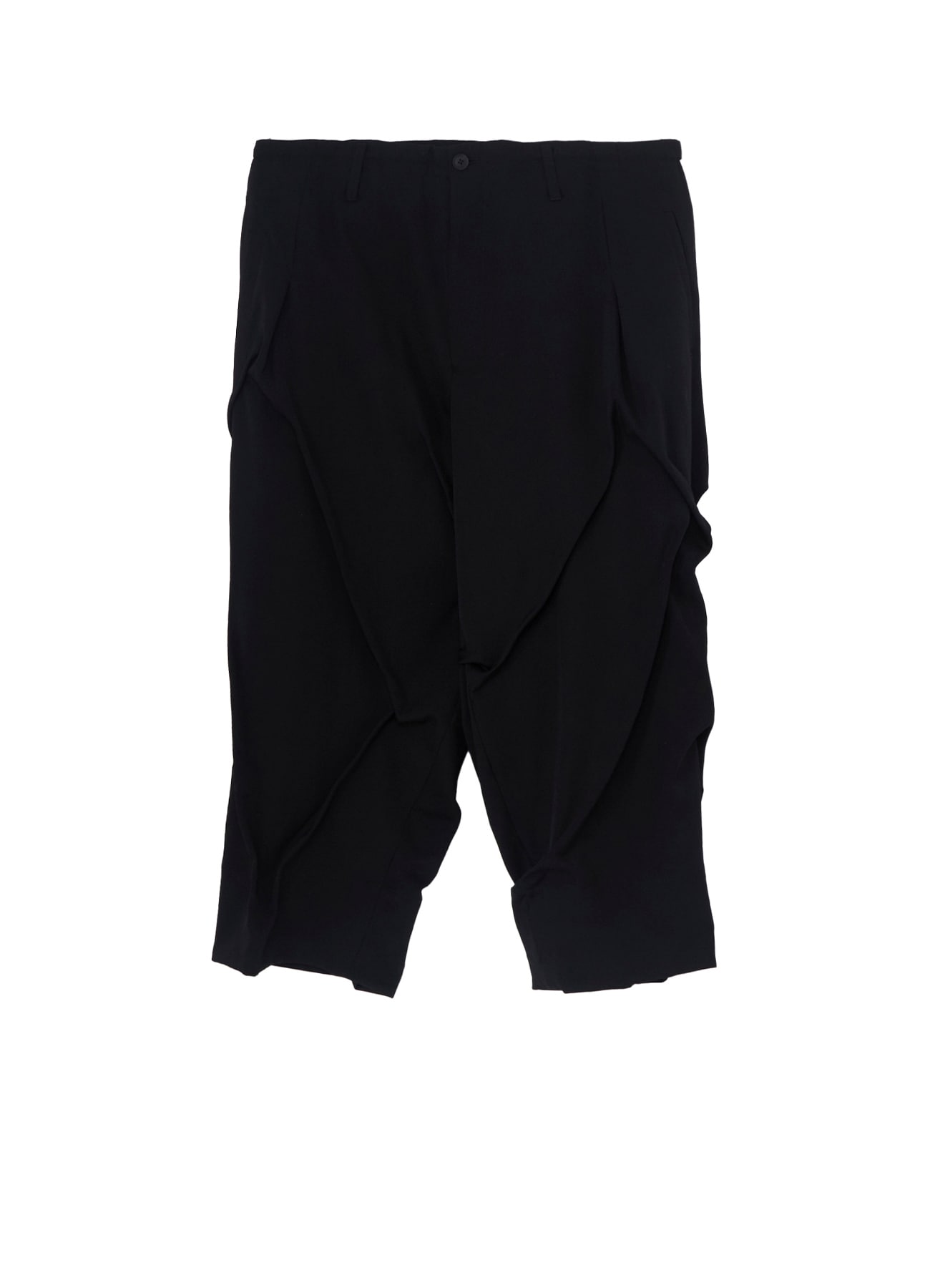 WOOL GABARDINE RANDOM TUCK PANTS