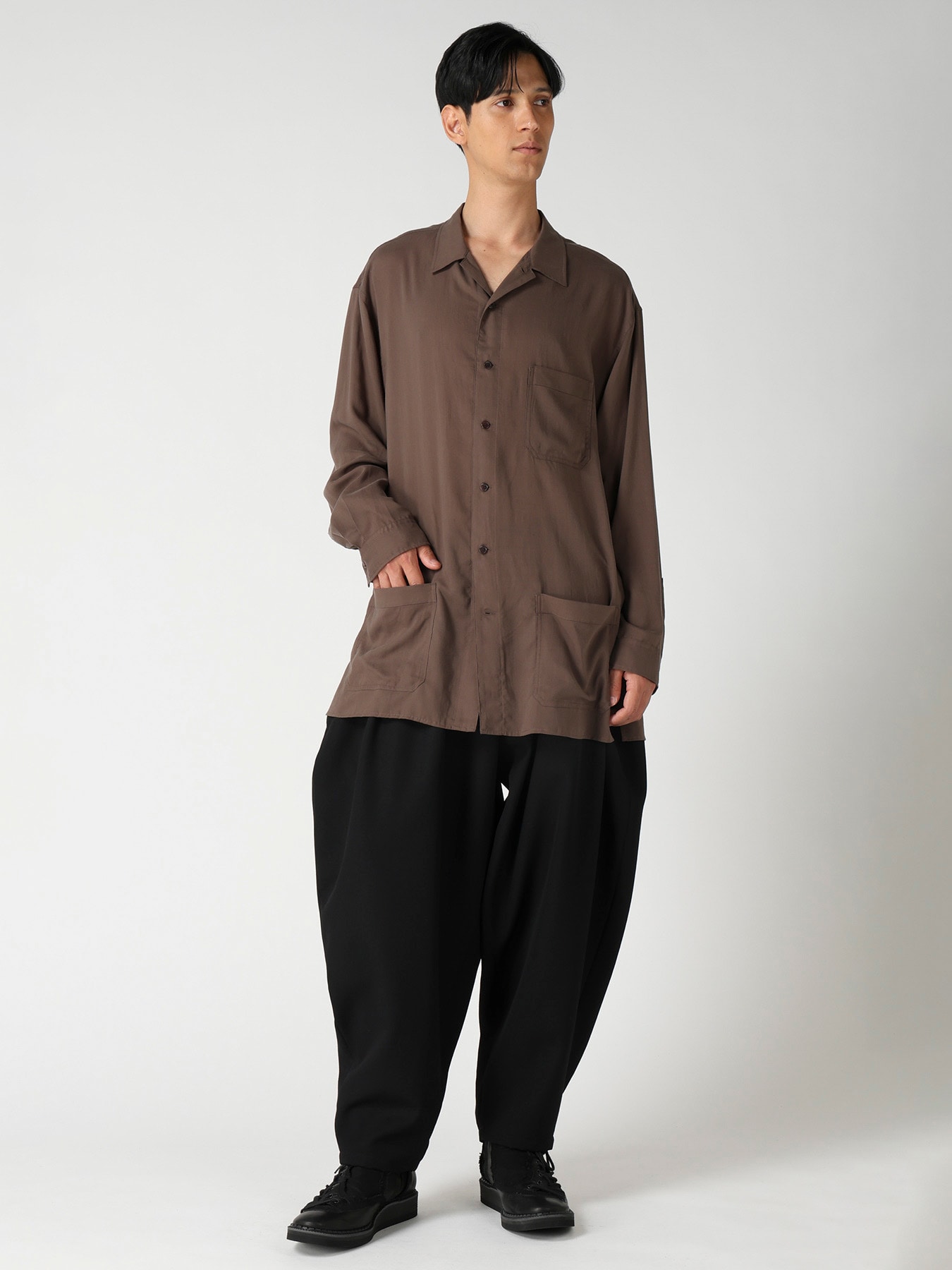 ARMY GABARDINE DRAPE PANTS