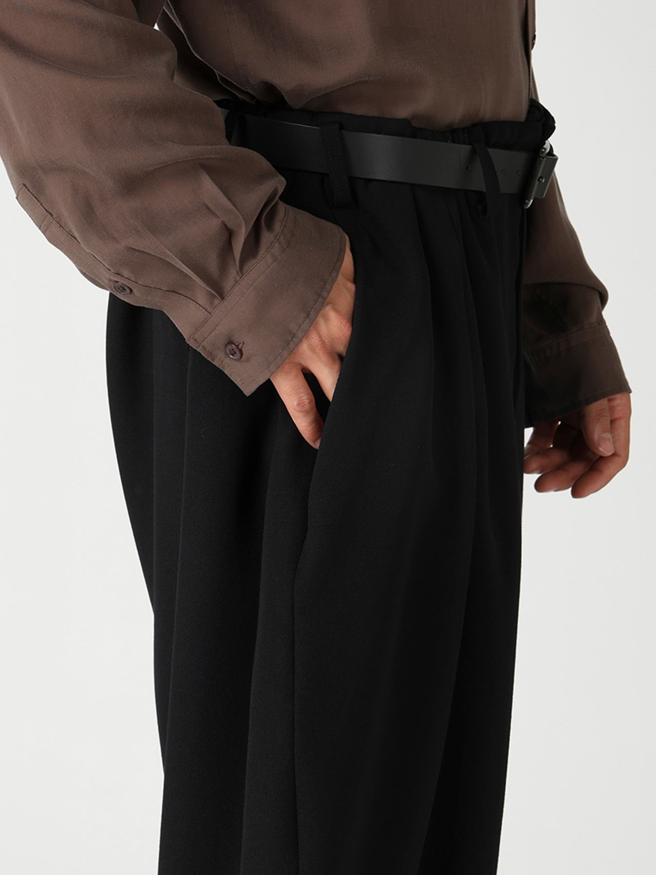 ARMY GABARDINE DRAPE PANTS