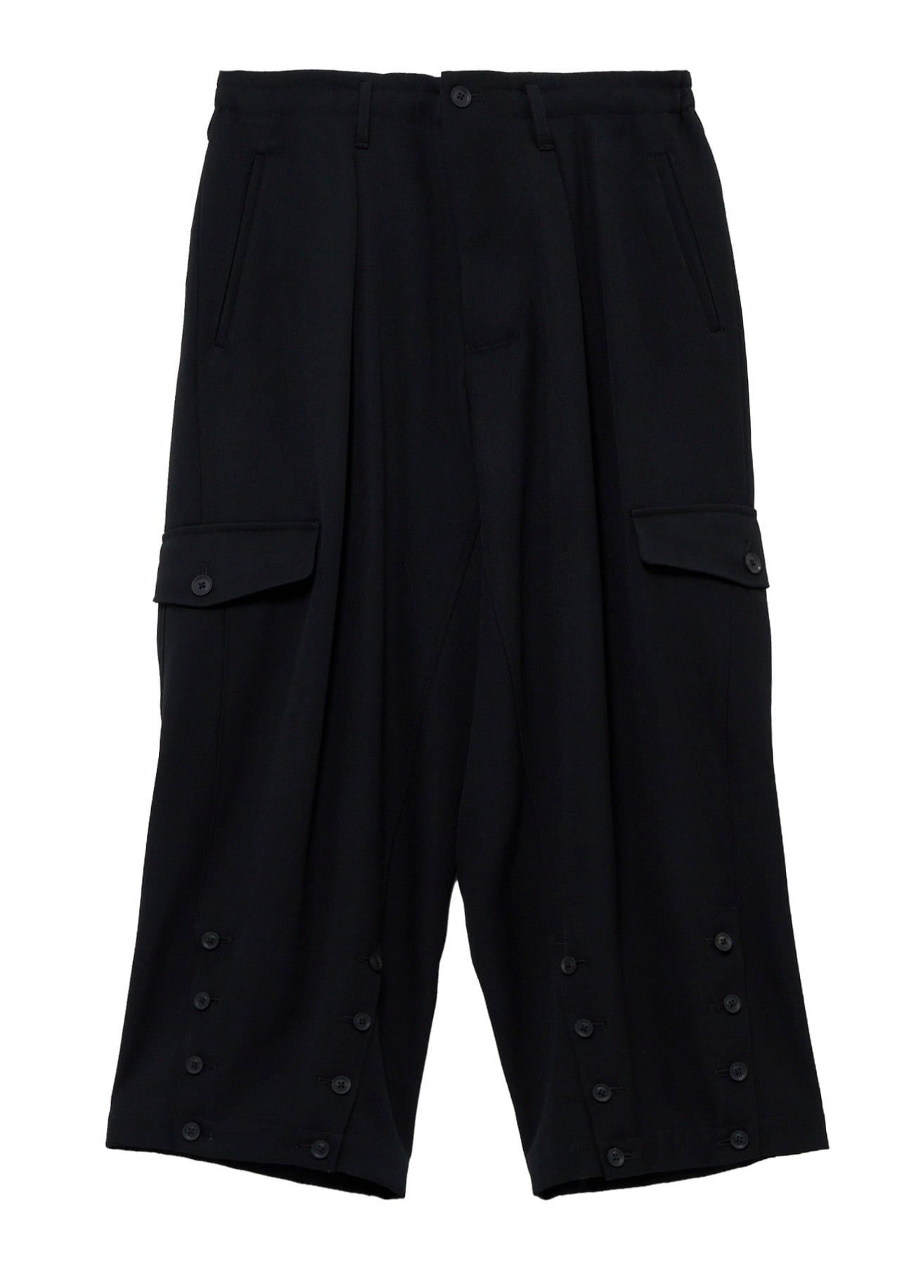 ARMY GABARDINE HEM BUTTON PANTS