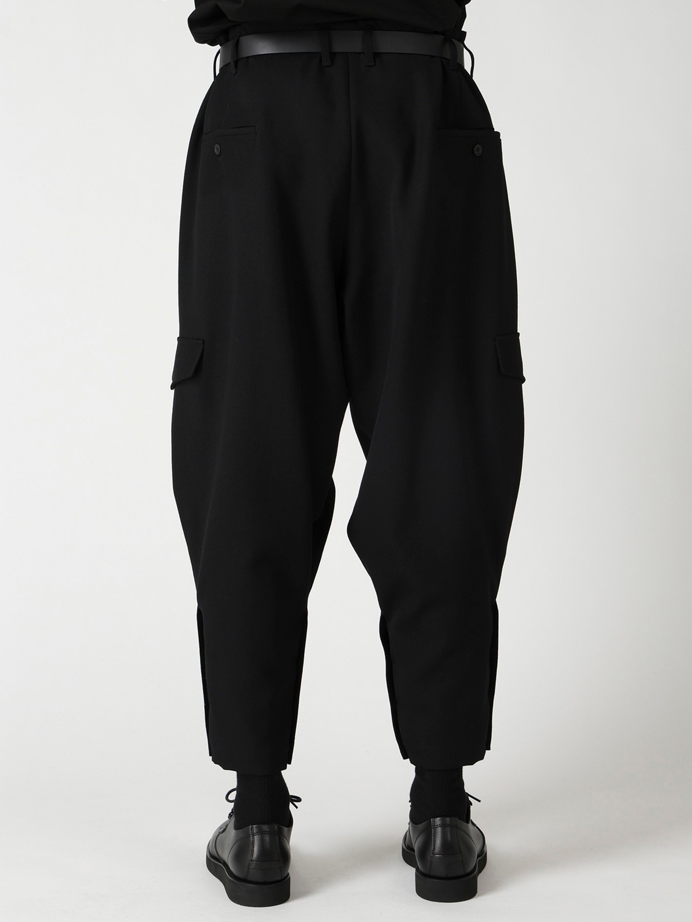 ARMY GABARDINE HEM BUTTON PANTS