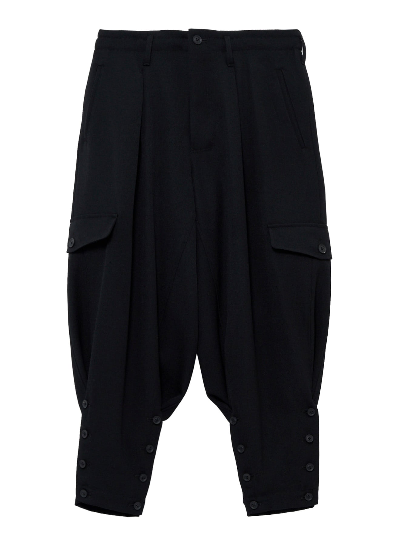 ARMY GABARDINE HEM BUTTON PANTS