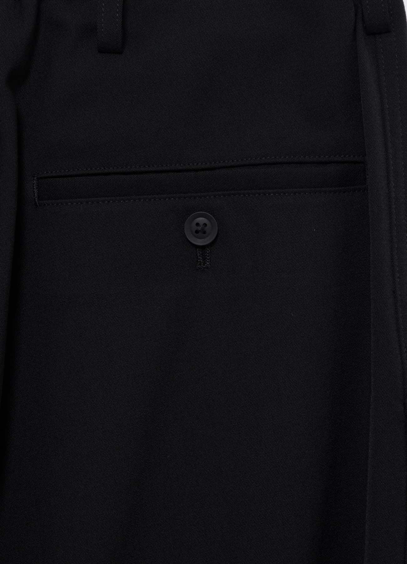 WOOL GABARDINE DOUBLE STITCH ELASTIC PANTS