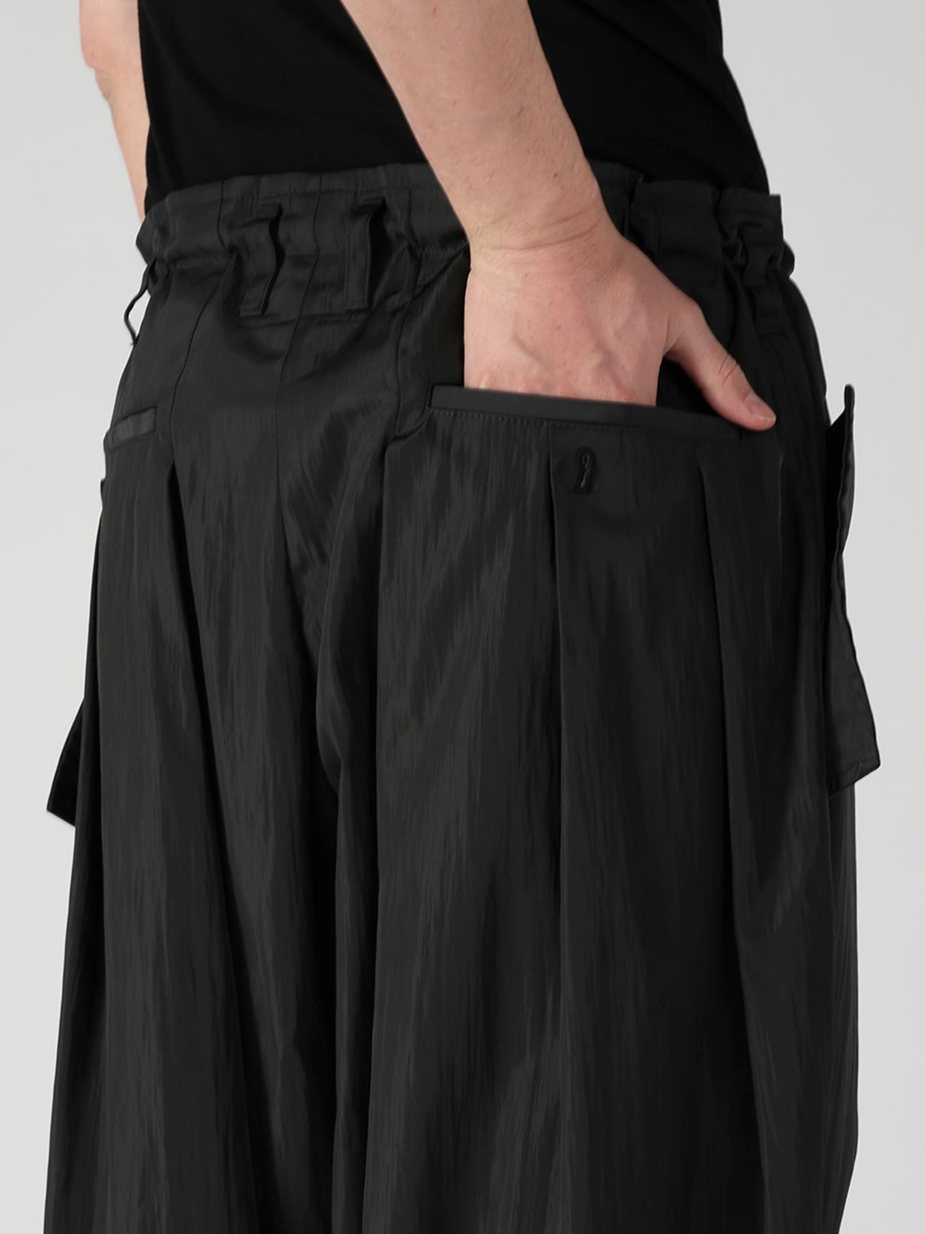 TWILL VINTAGE NY GREEN FLAP WIDE TUCK PANTS(S Green): Yohji