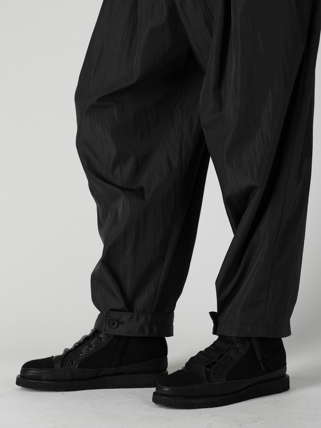 TWILL VINTAGE NY GREEN FLAP WIDE TUCK PANTS(S Green): Yohji