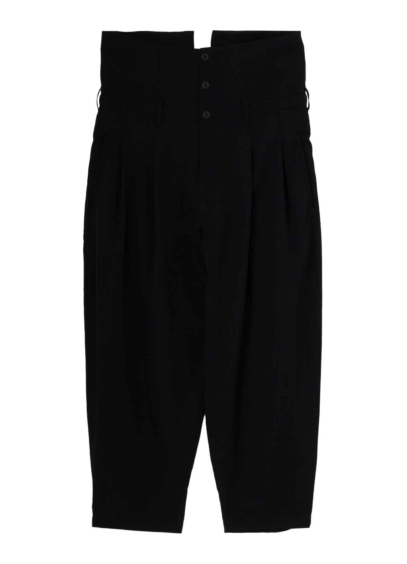 WOOL GABARDINE HIGH WAIST TUCK PANTS