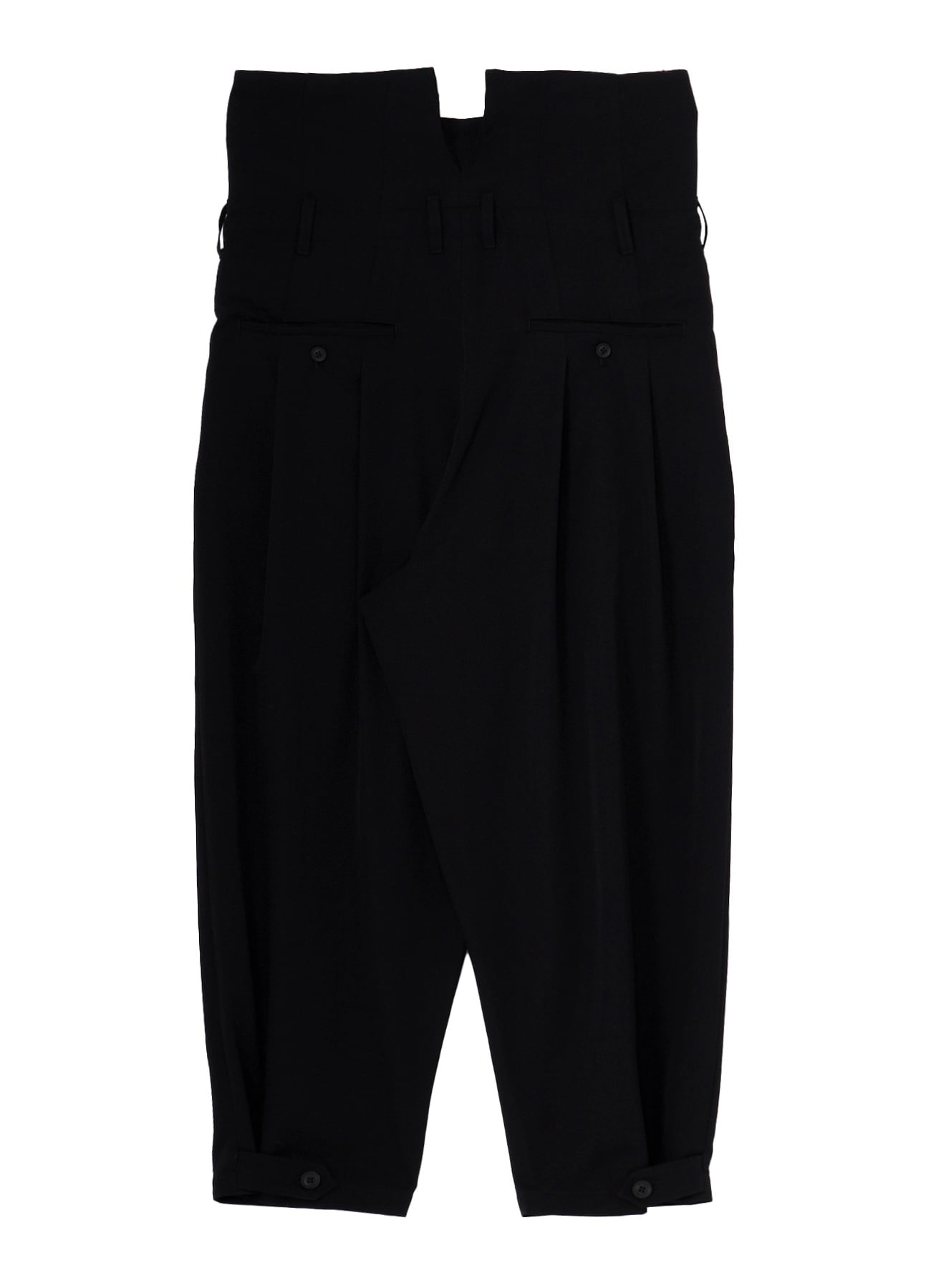 WOOL GABARDINE HIGH WAIST TUCK PANTS