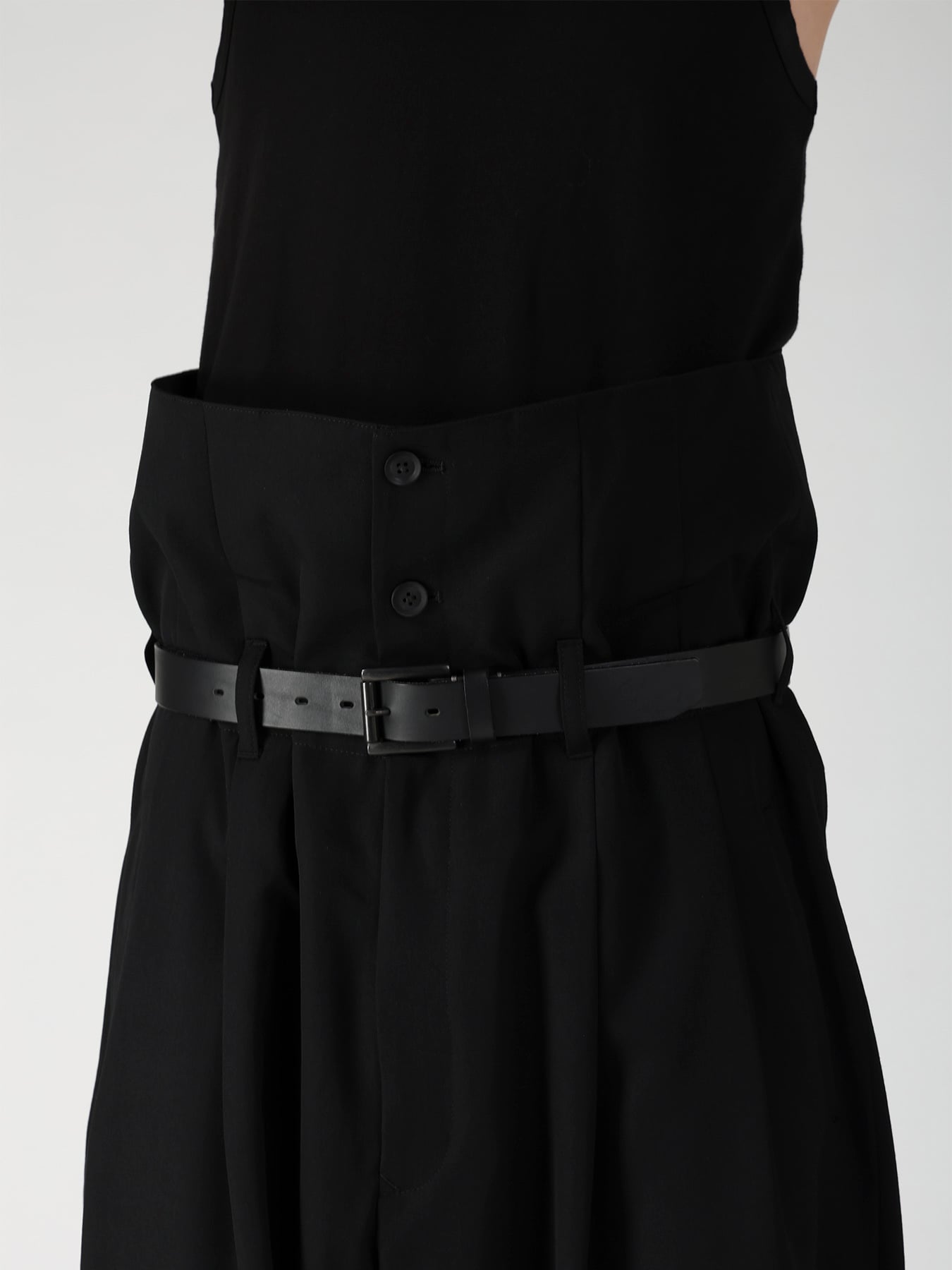 WOOL GABARDINE HIGH WAIST TUCK PANTS