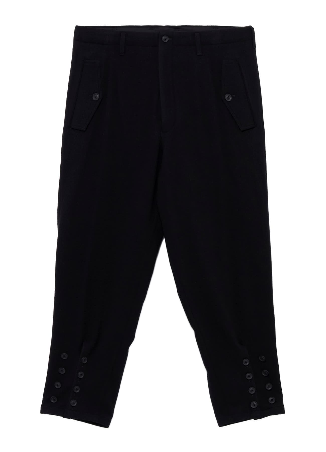 NEEDLE PUNCHED FLANNEL HEM SLIT BUTTON PANTS