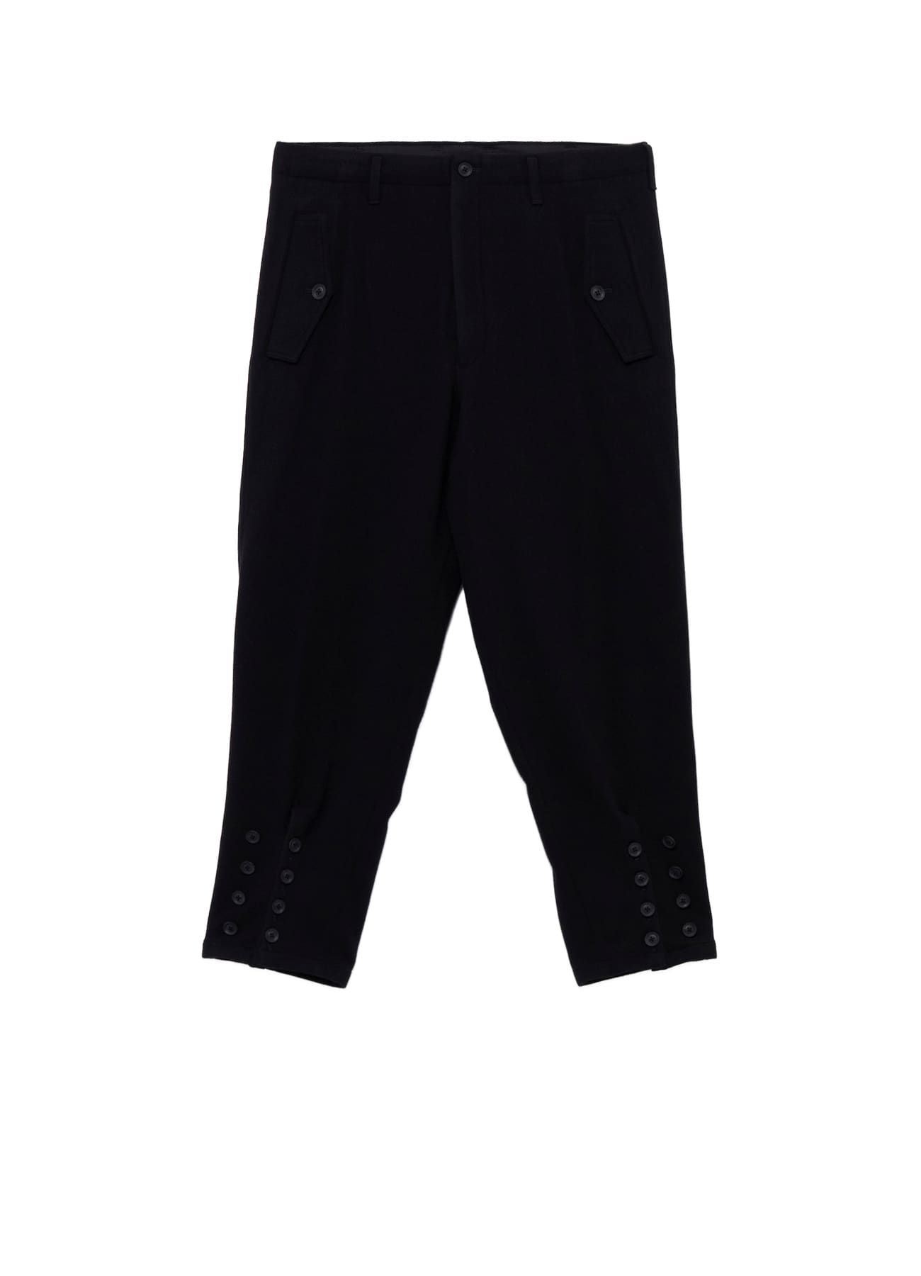 NEEDLE PUNCHED FLANNEL HEM SLIT BUTTON PANTS