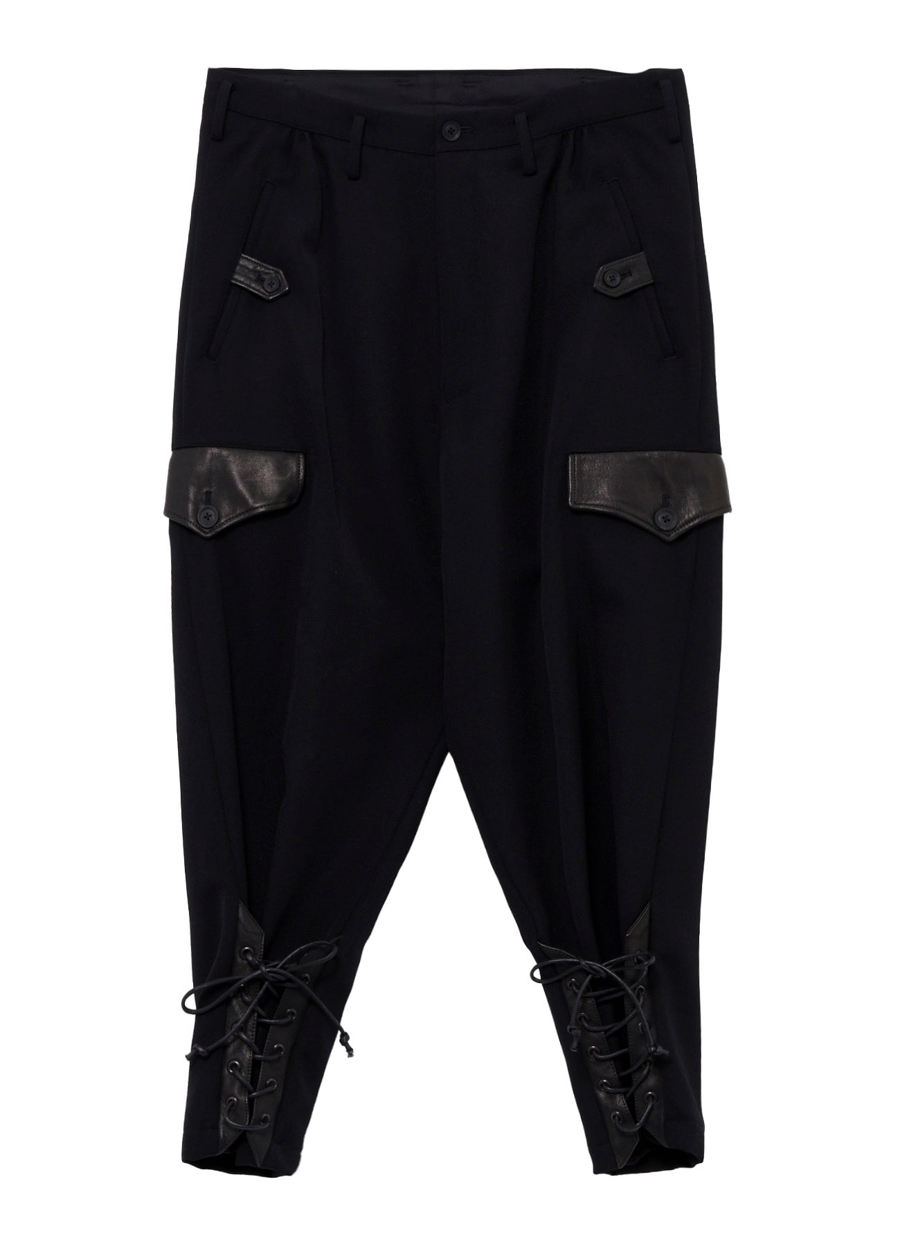 LEATHER ARMY GABARDINE POCKET PANTS