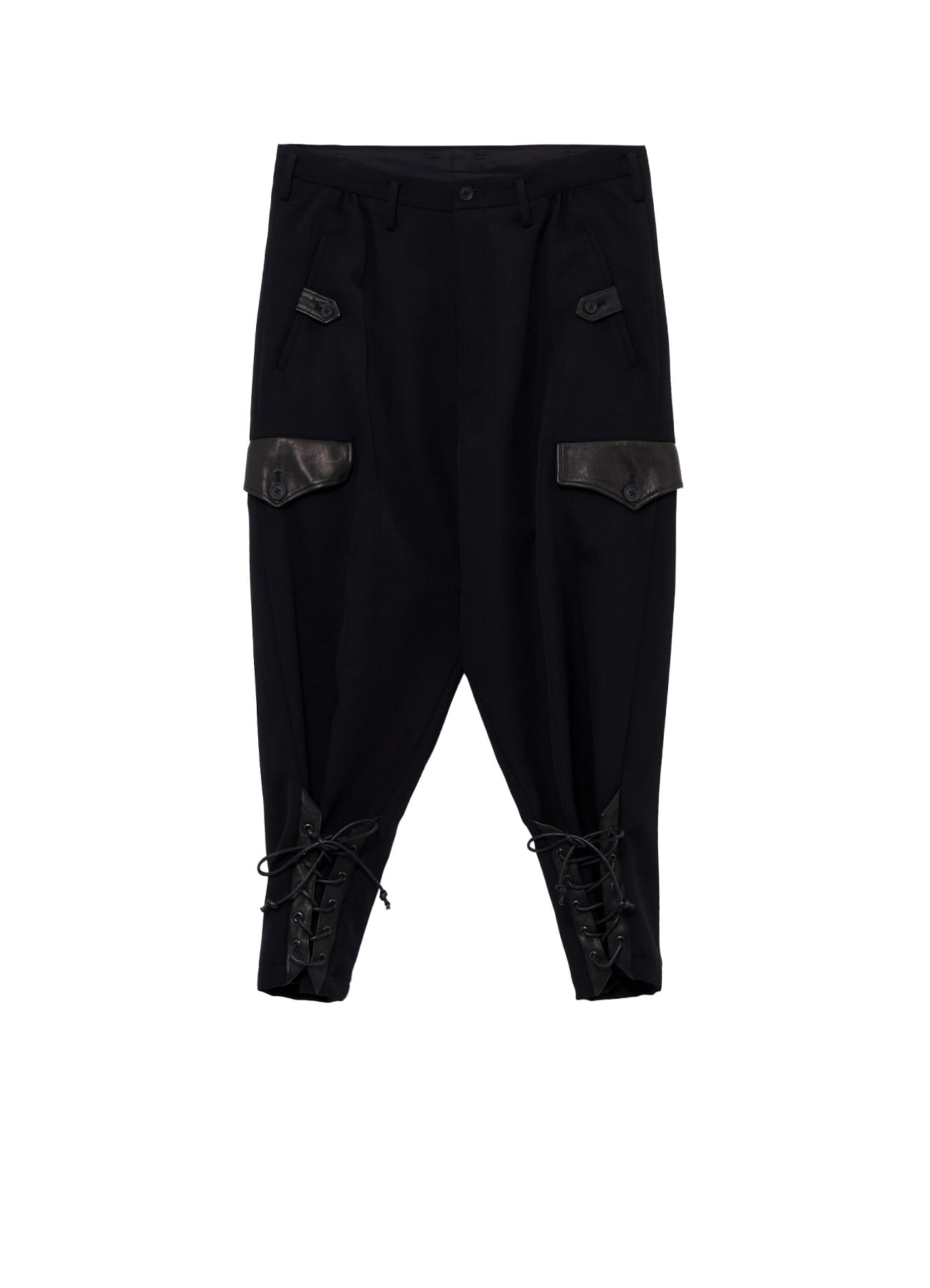 LEATHER ARMY GABARDINE POCKET PANTS