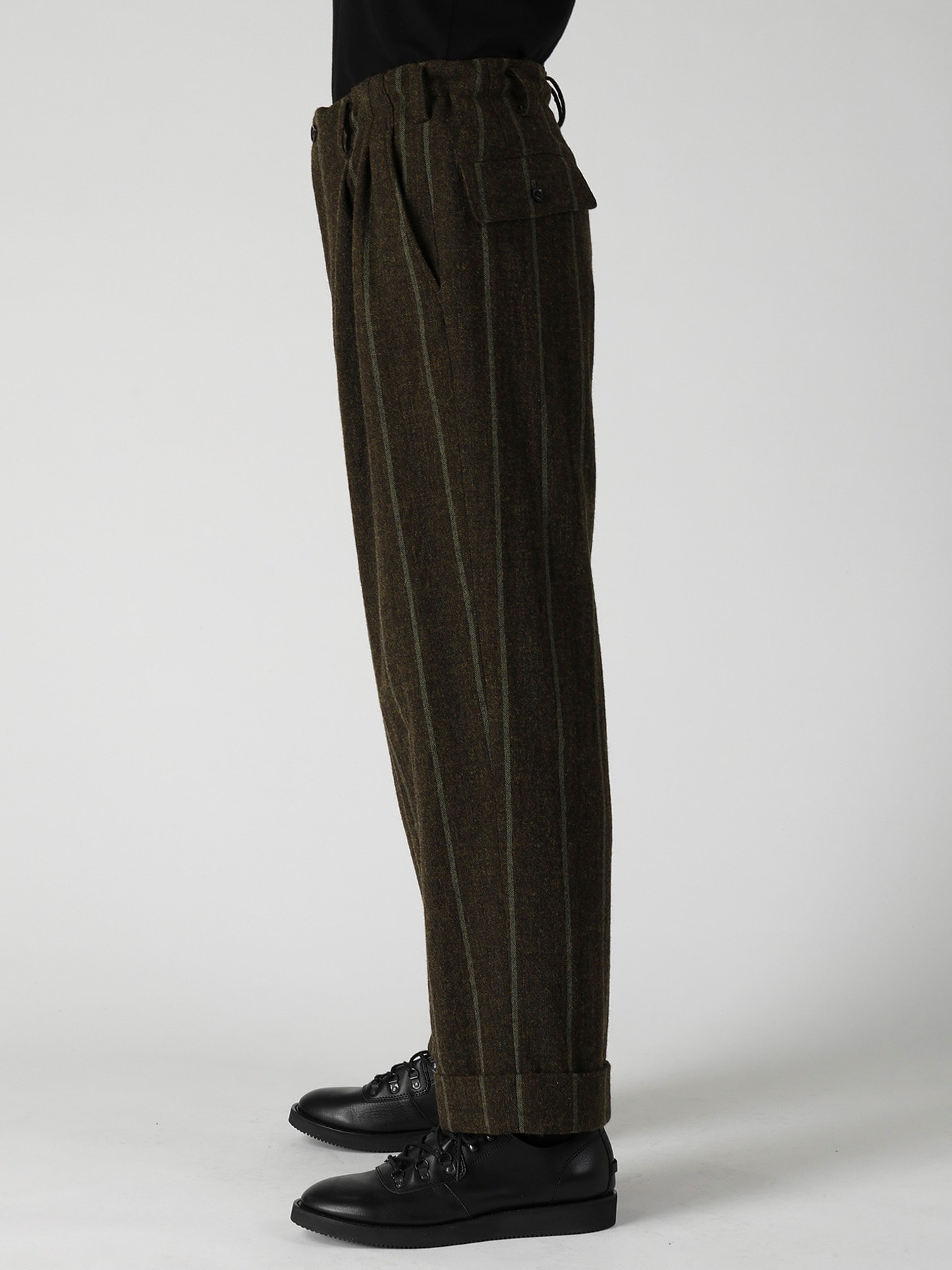 SPUN COLOR STRIPE HEM MACKIN 2 TUCKS PANTS