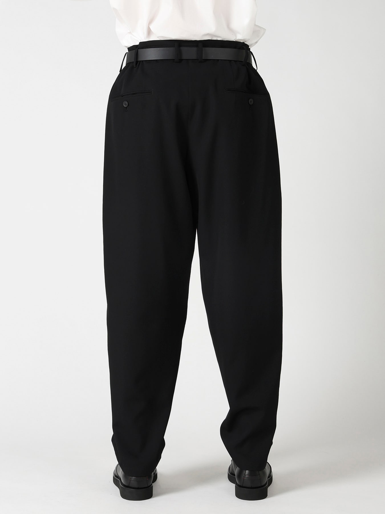 WOOL GABARDINE 2TUCKS SLIM PANTS