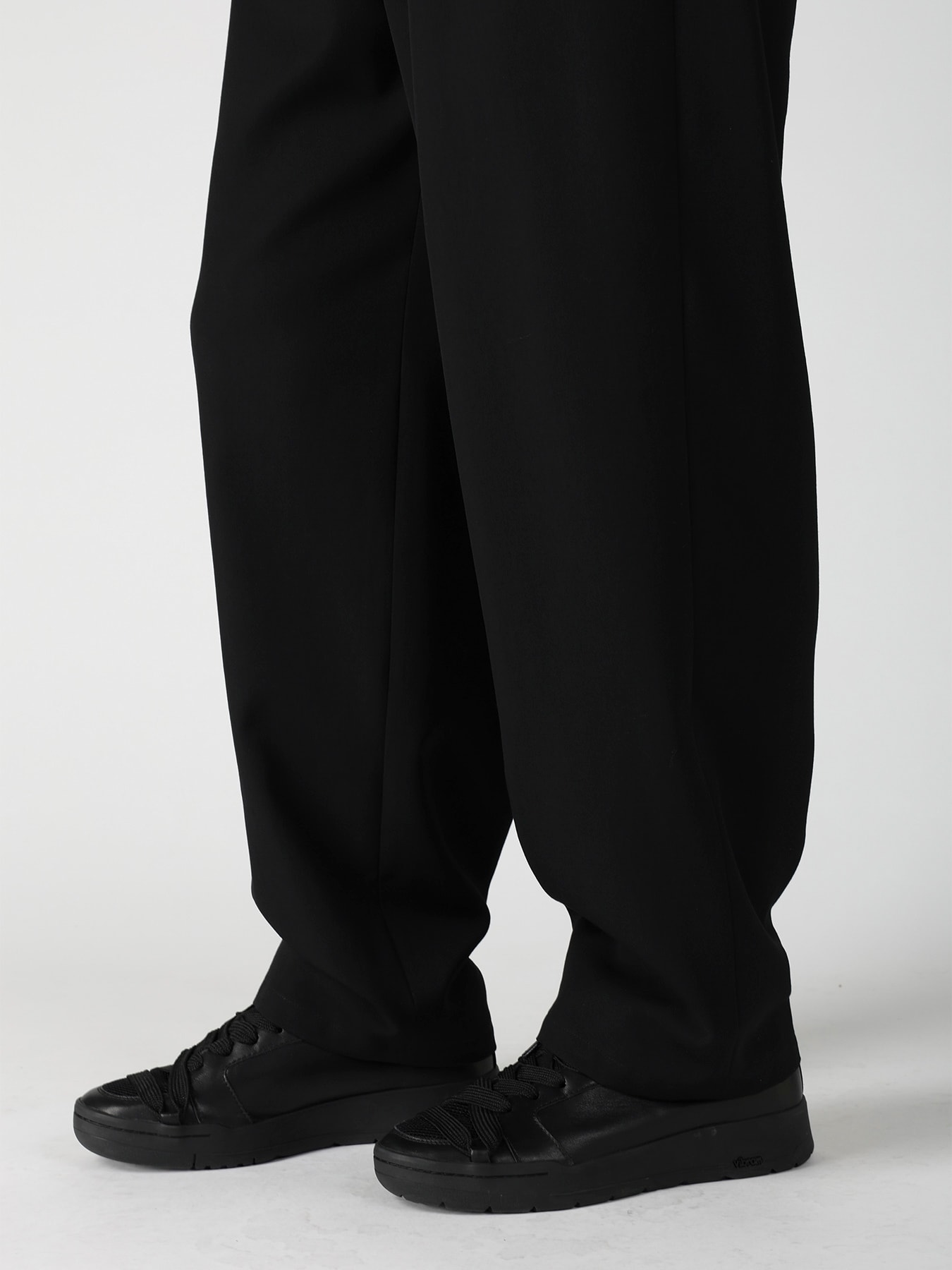 WOOL GABARDINE 2TUCKS SUIT PANTS