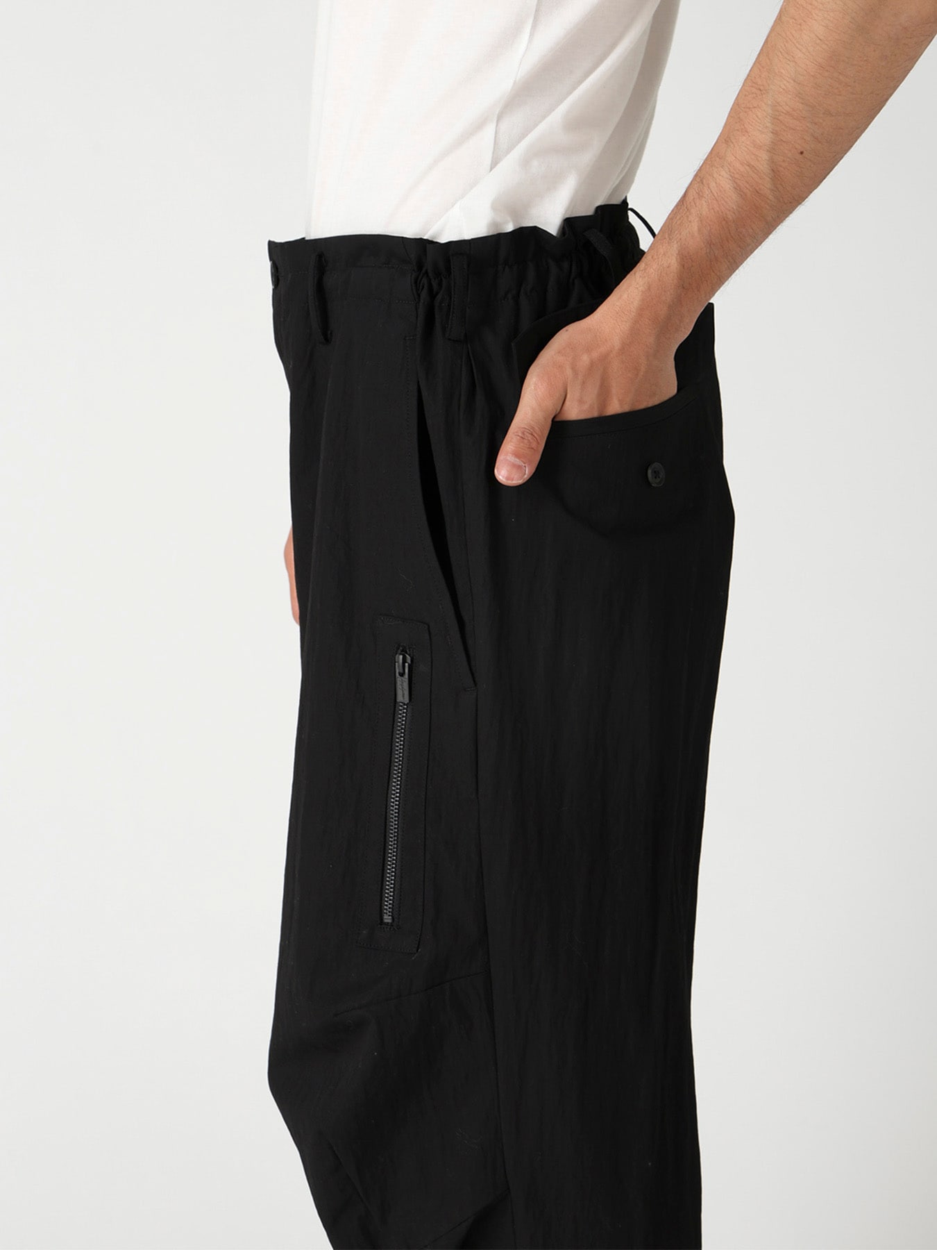 C/NY WEATHER HEM ZIP WORK PANTS(S Black): Yohji Yamamoto POUR