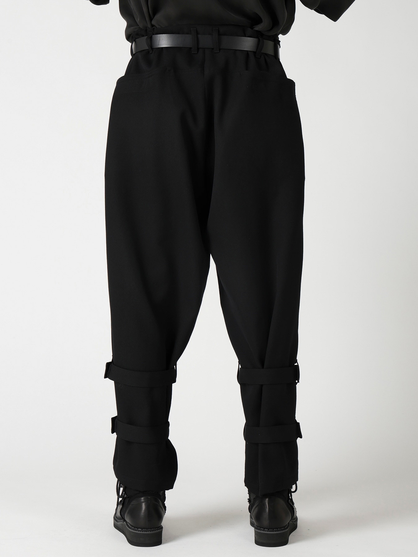 ARMY GABARDINE HEM BELT PANTS