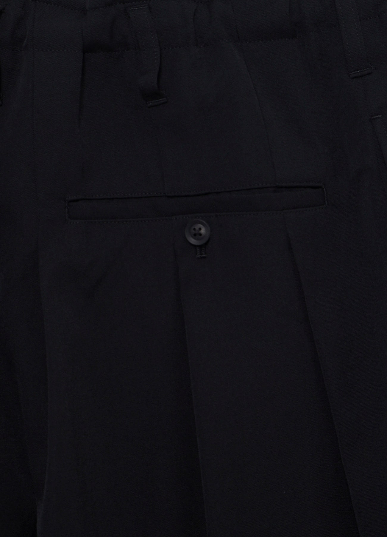 WOOL GABARDINE HEM TAB WIDE TUCK PANTS