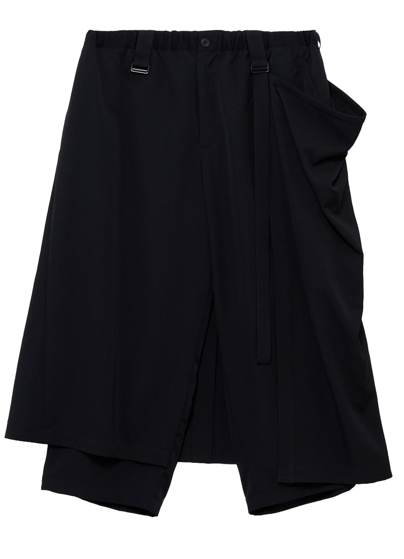 WOOL GABARDINE WRAP PANTS