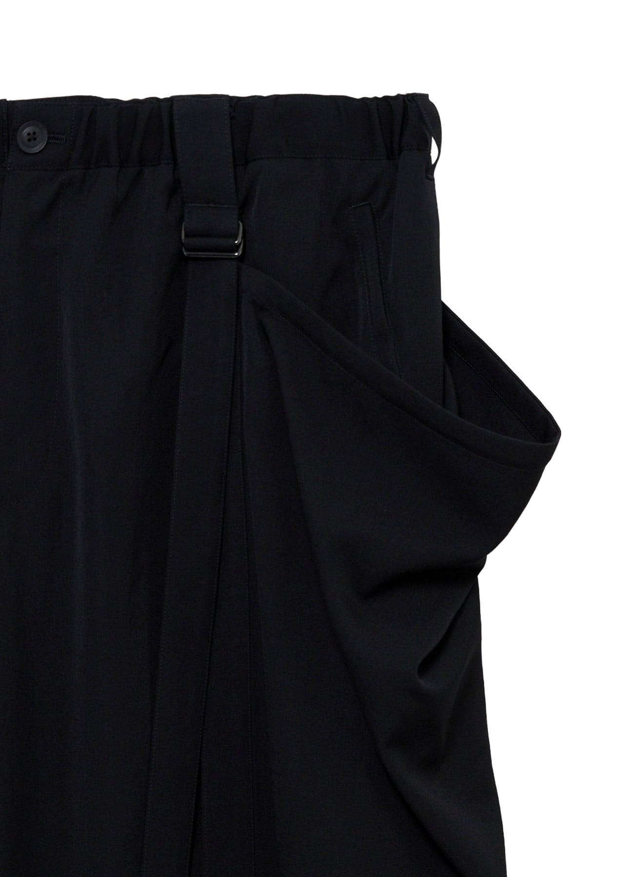 WOOL GABARDINE WRAP PANTS