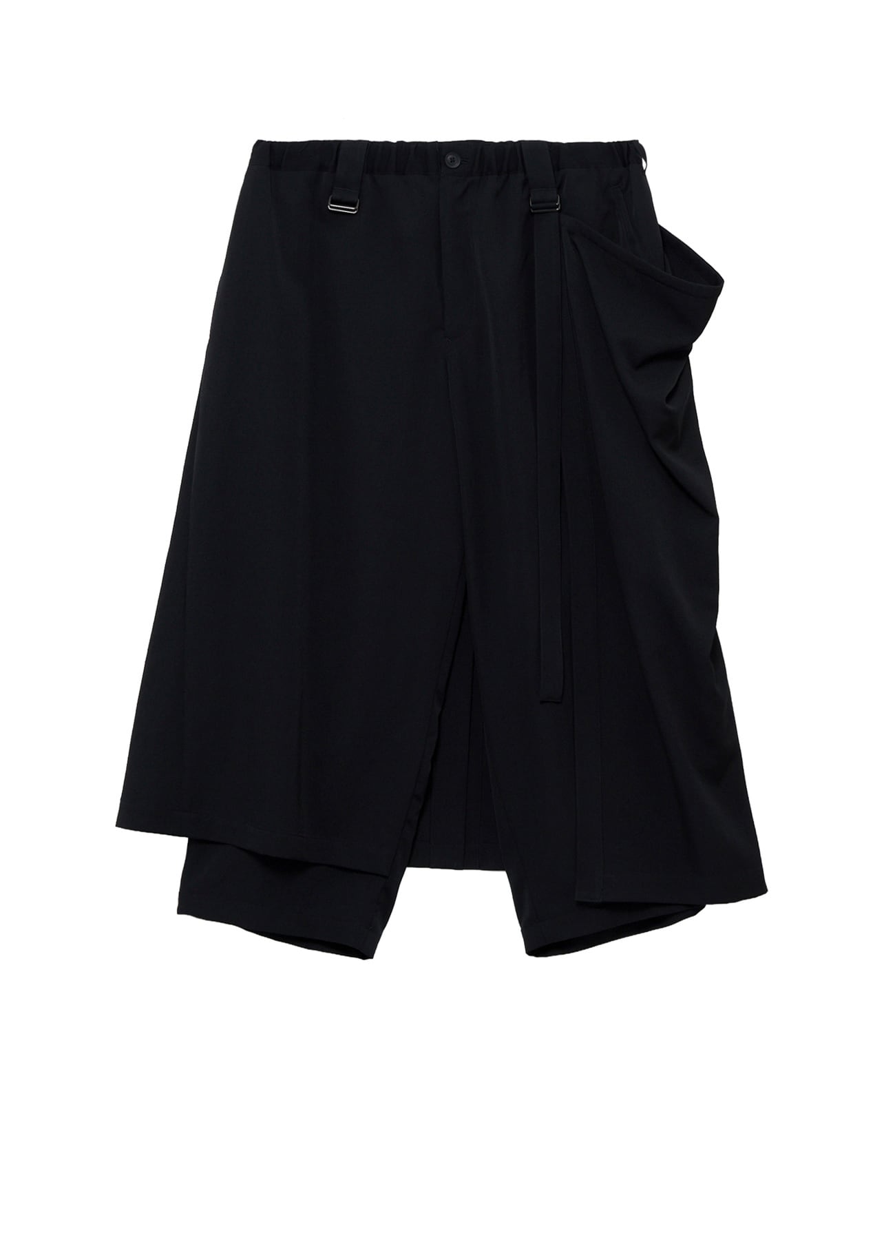 WOOL GABARDINE WRAP PANTS