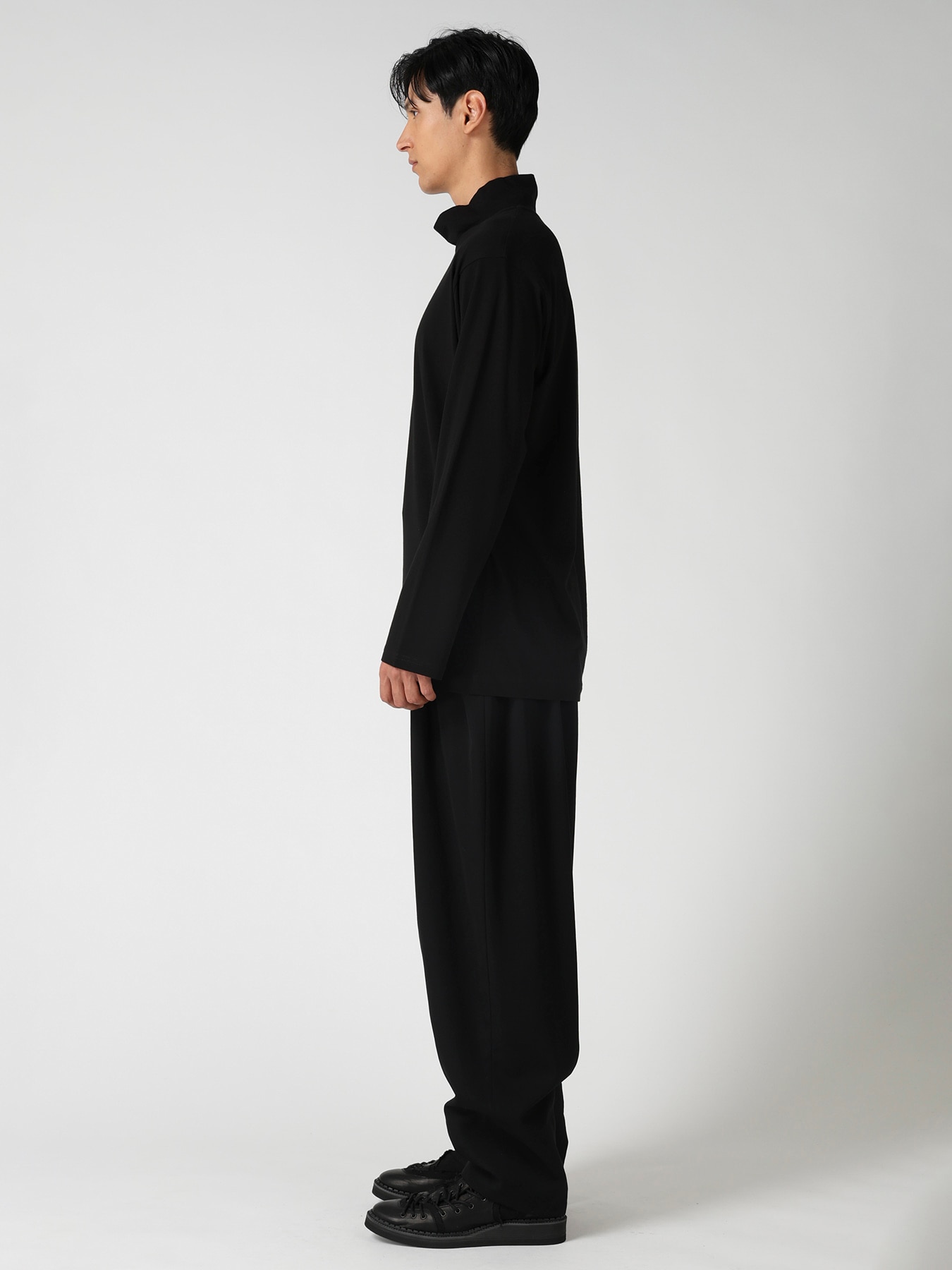 SOFT SINGLE JERSEY HIGH NECK LONG SLV TEE